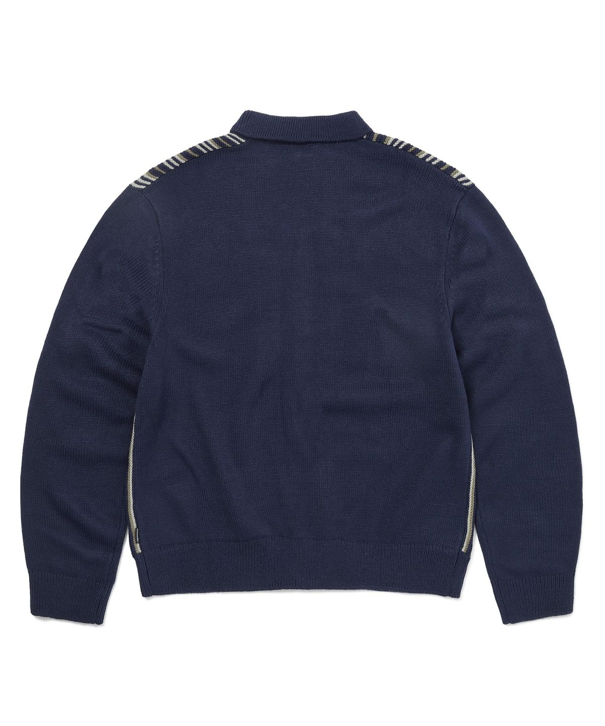디스이즈네버댓(THISISNEVERTHAT) Striped Knit Zip Cardigan Navy