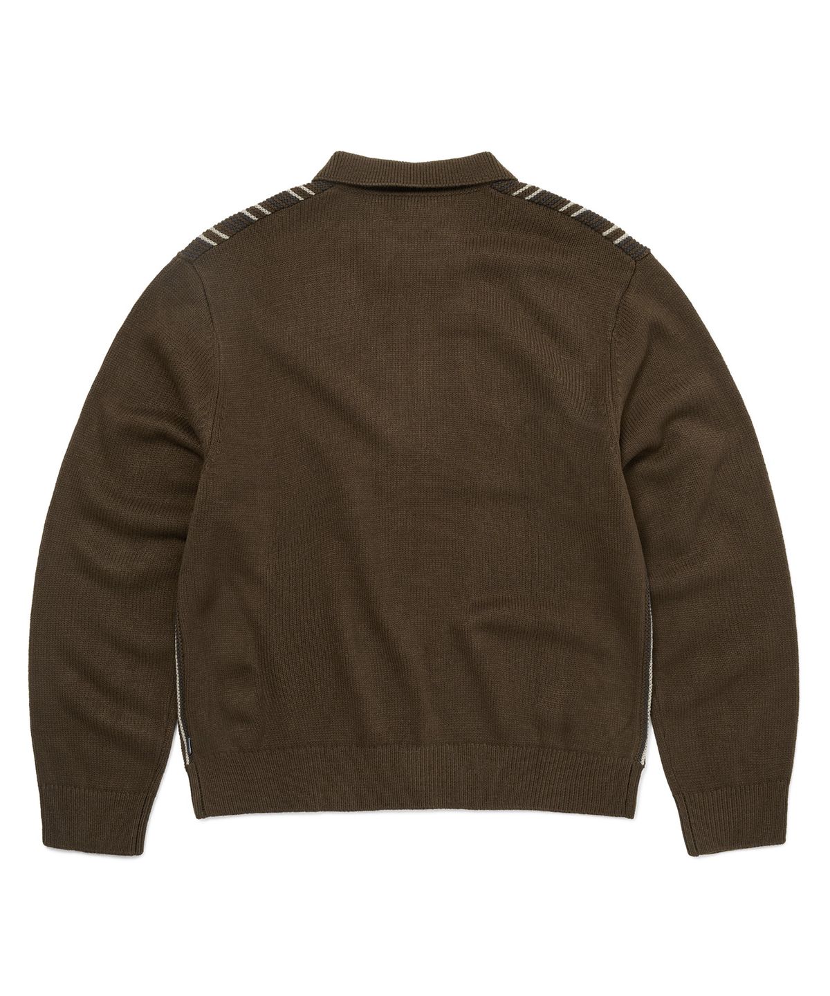 디스이즈네버댓(THISISNEVERTHAT) Striped Knit Zip Cardigan Brown