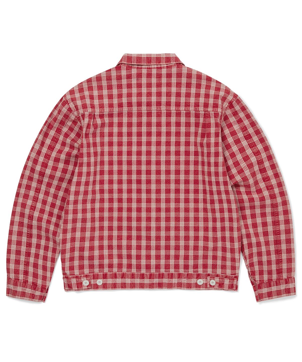 디스이즈네버댓(THISISNEVERTHAT) Washed Check Trucker Jacket Red