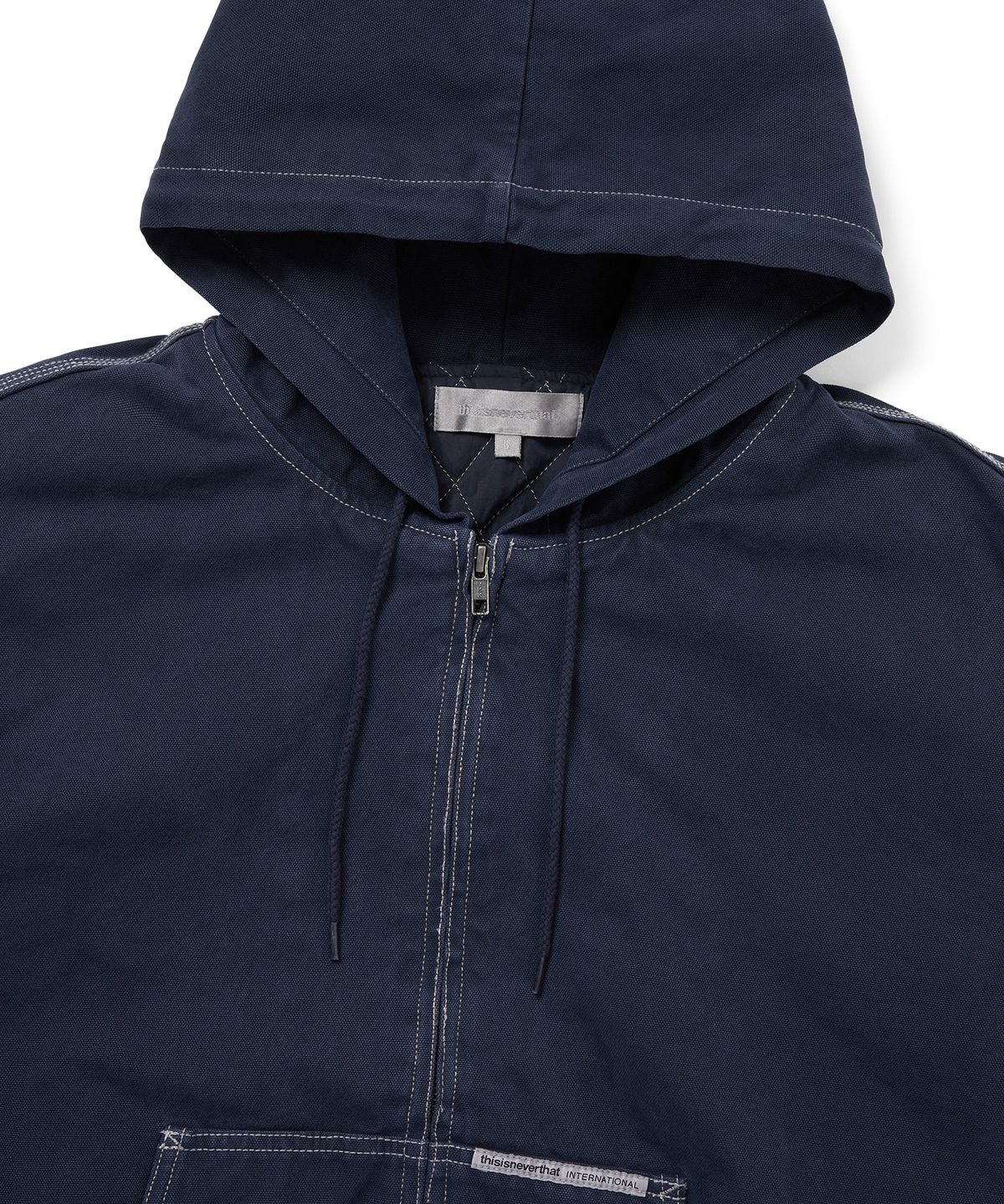 디스이즈네버댓(THISISNEVERTHAT) Overdyed Hooded Jacket Navy