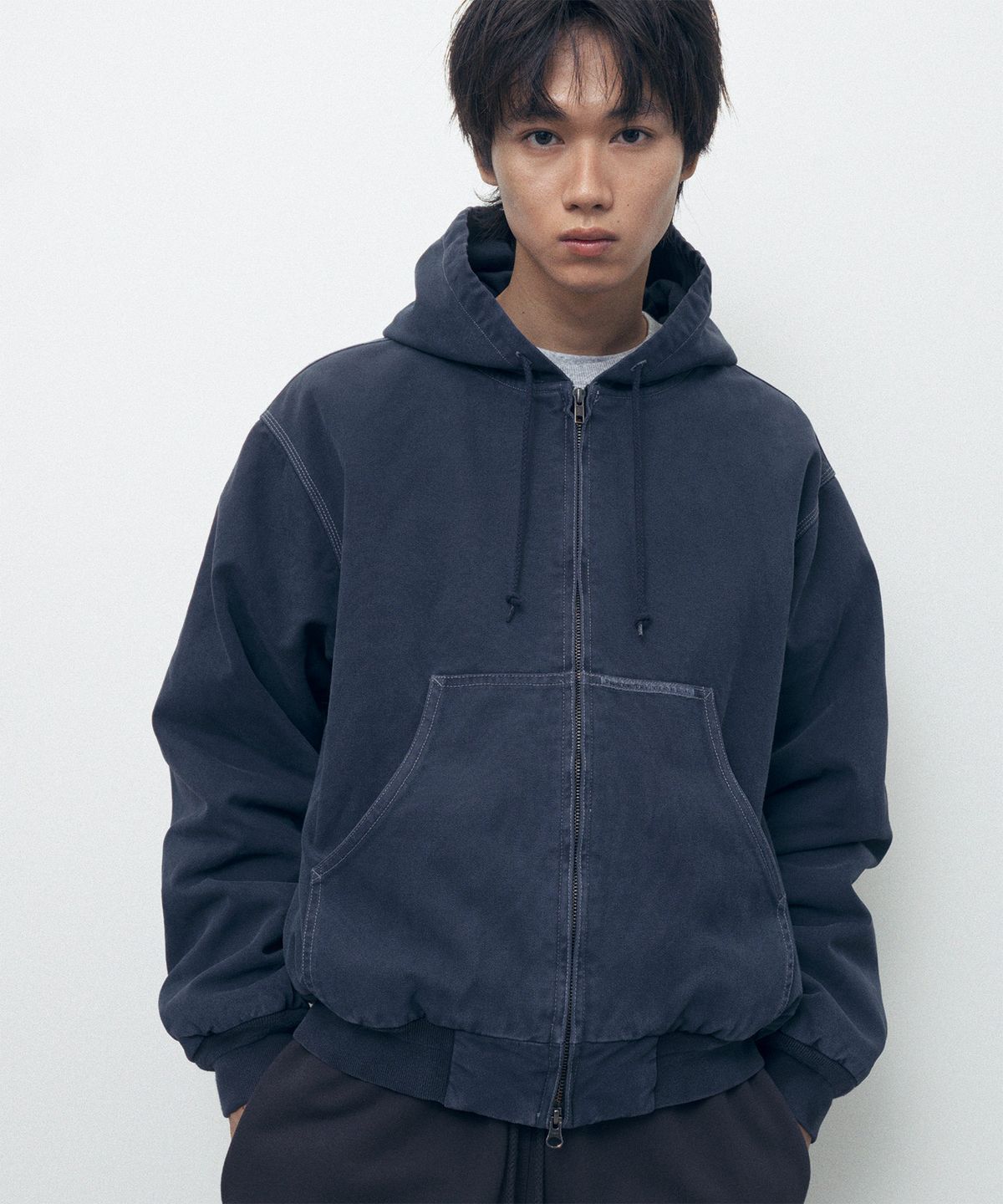 디스이즈네버댓(THISISNEVERTHAT) Overdyed Hooded Jacket Navy
