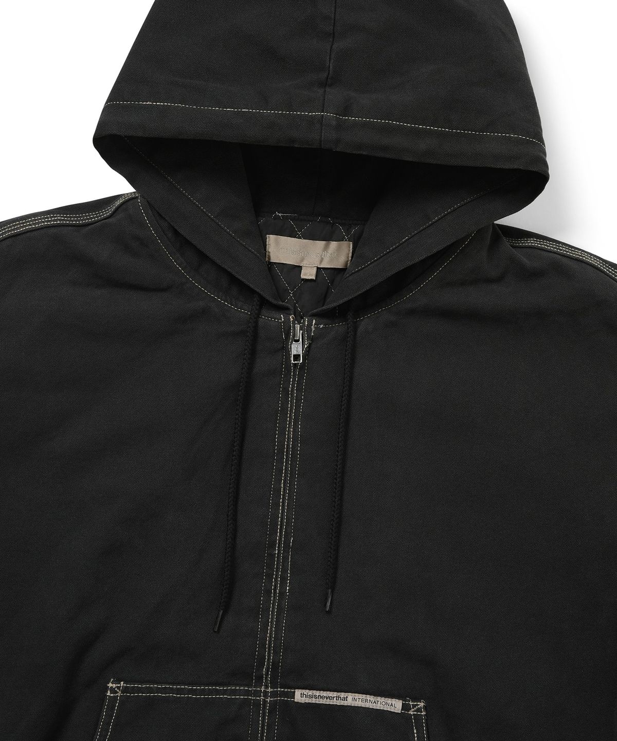 디스이즈네버댓(THISISNEVERTHAT) Overdyed Hooded Jacket Black
