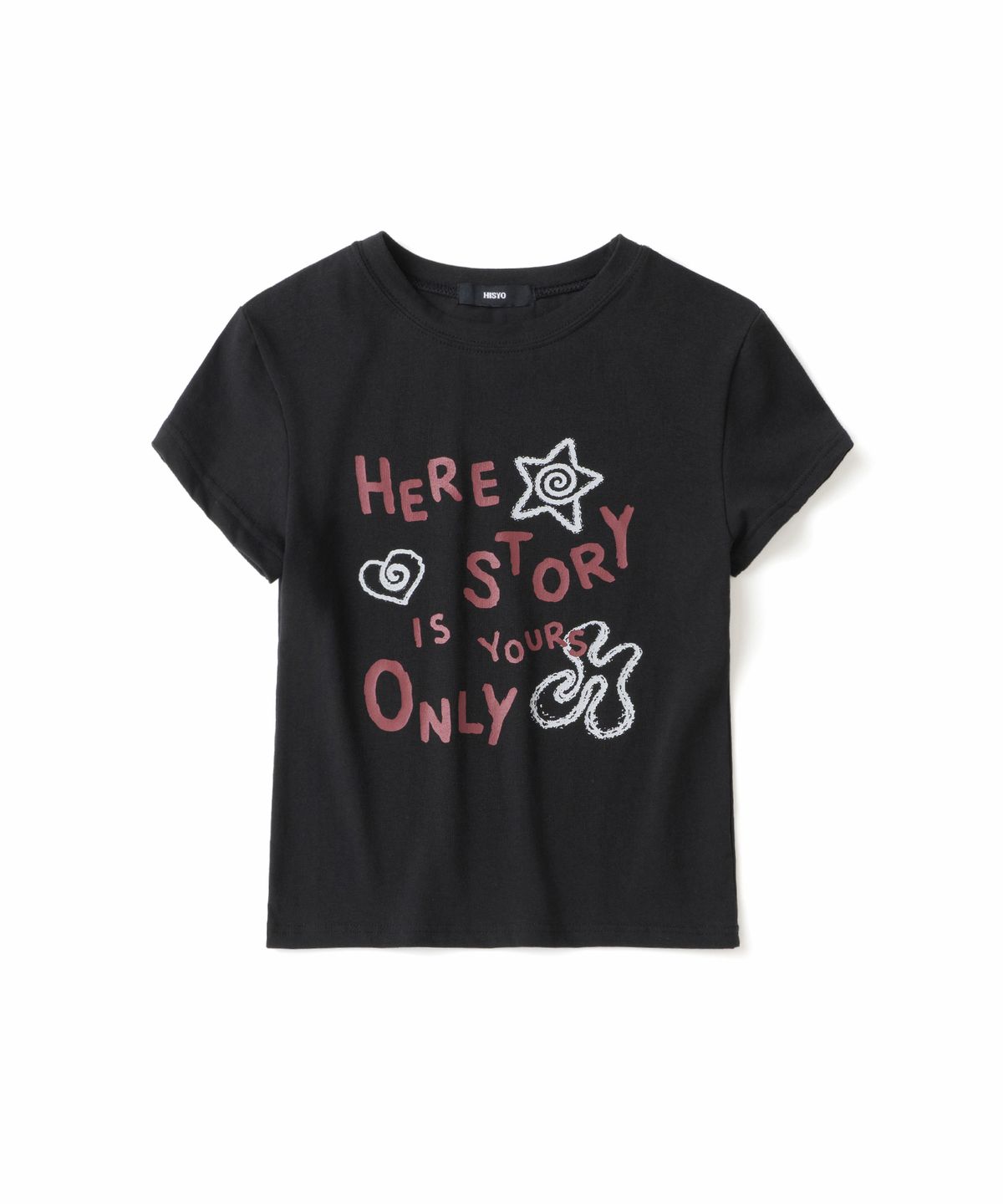 히쇼(HISYO) Slogan Scribble T-Shirts - Black
