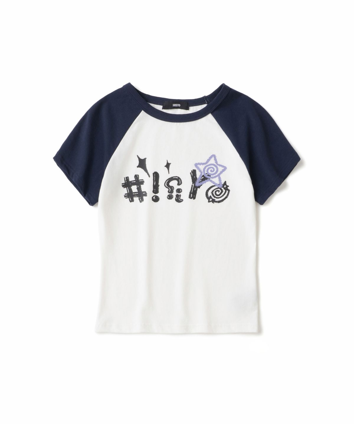 히쇼(HISYO) Glitch Logo Reglan T-Shirts - White