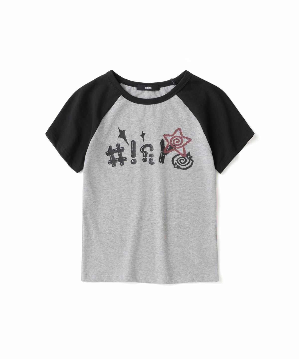 히쇼(HISYO) Glitch Logo Reglan T-Shirts - Grey