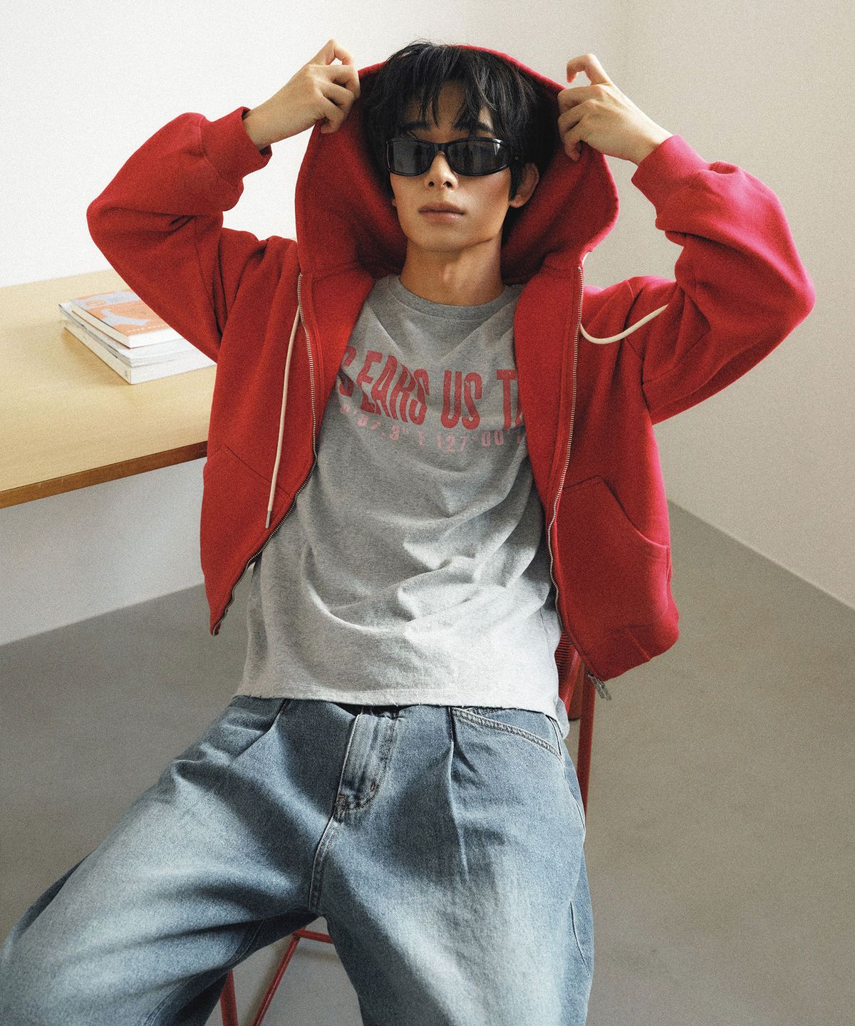 이우트(EEUT) EEUT COORDINATE T-SHIRT / MELANGE GRAY