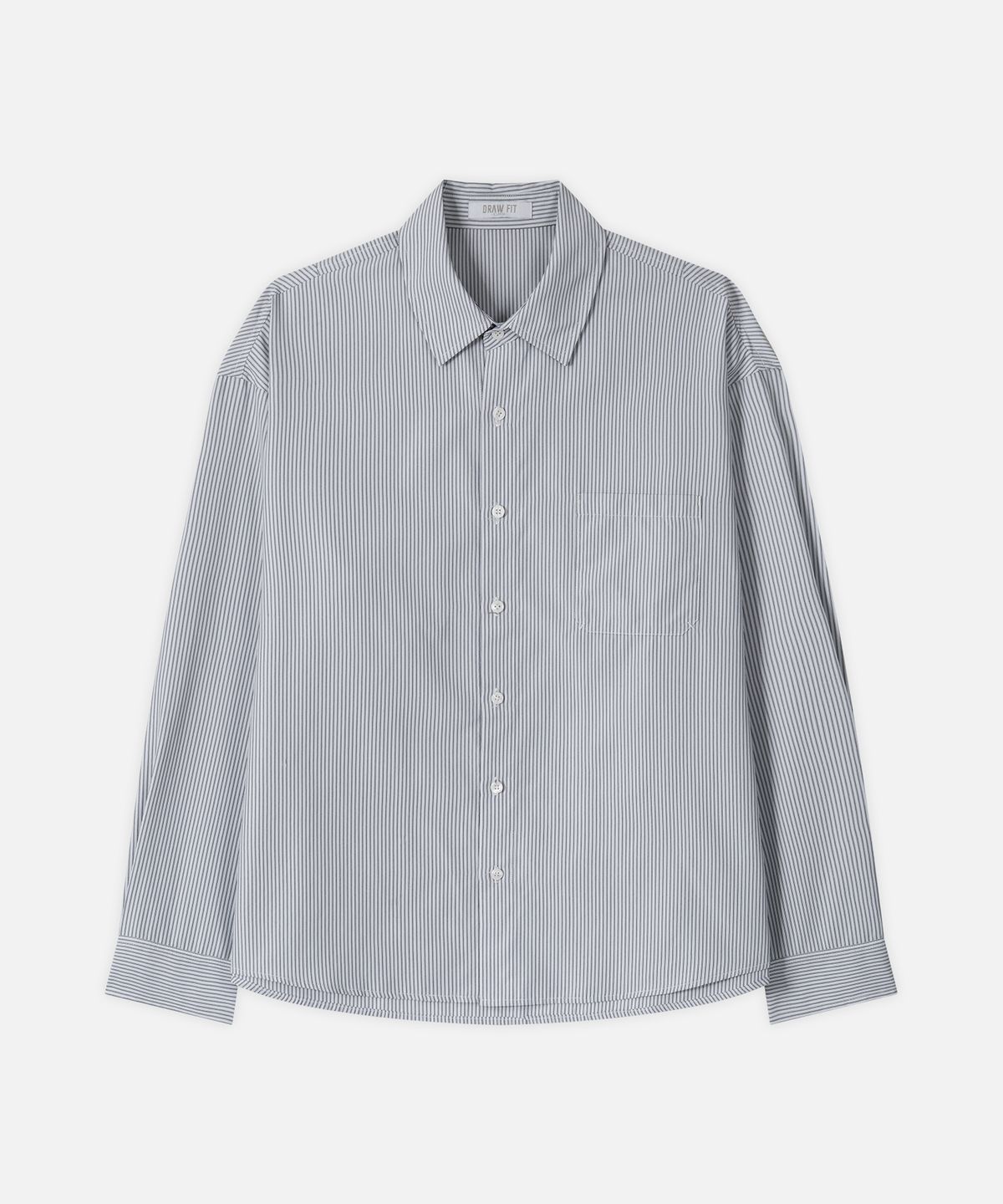 드로우핏(DRAW FIT) [패션플래닛X드로우핏] 컴포트 크롭 스트라이프 셔츠 [2color]