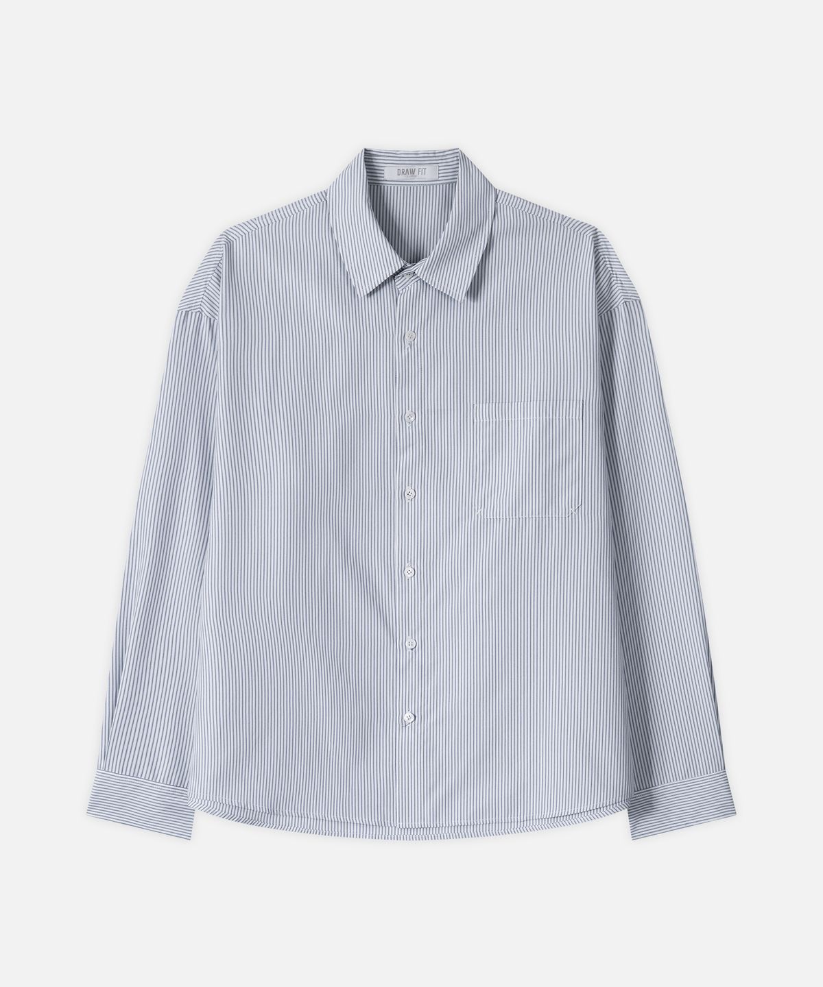 드로우핏(DRAW FIT) [패션플래닛X드로우핏] 컴포트 크롭 스트라이프 셔츠 [2color]