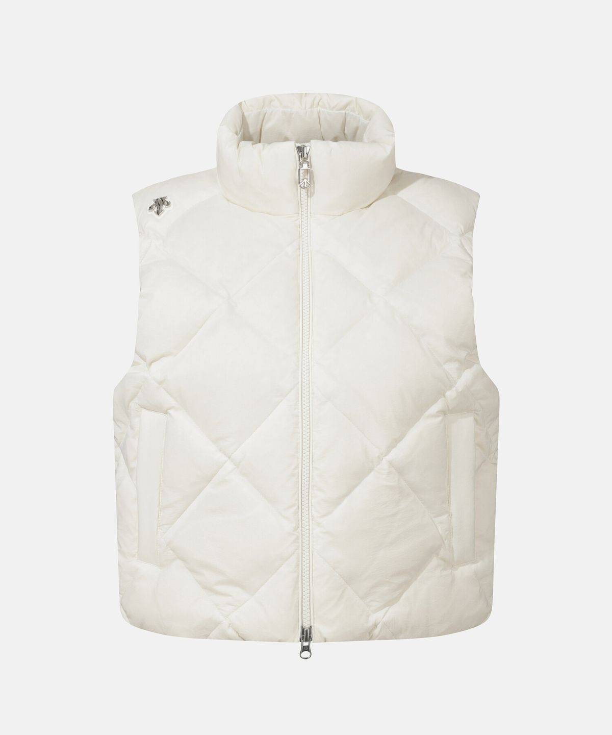 데상트(DESCENTE) 여성 퀼팅 중경량 다운 베스트 아이보리 SR322SDV91