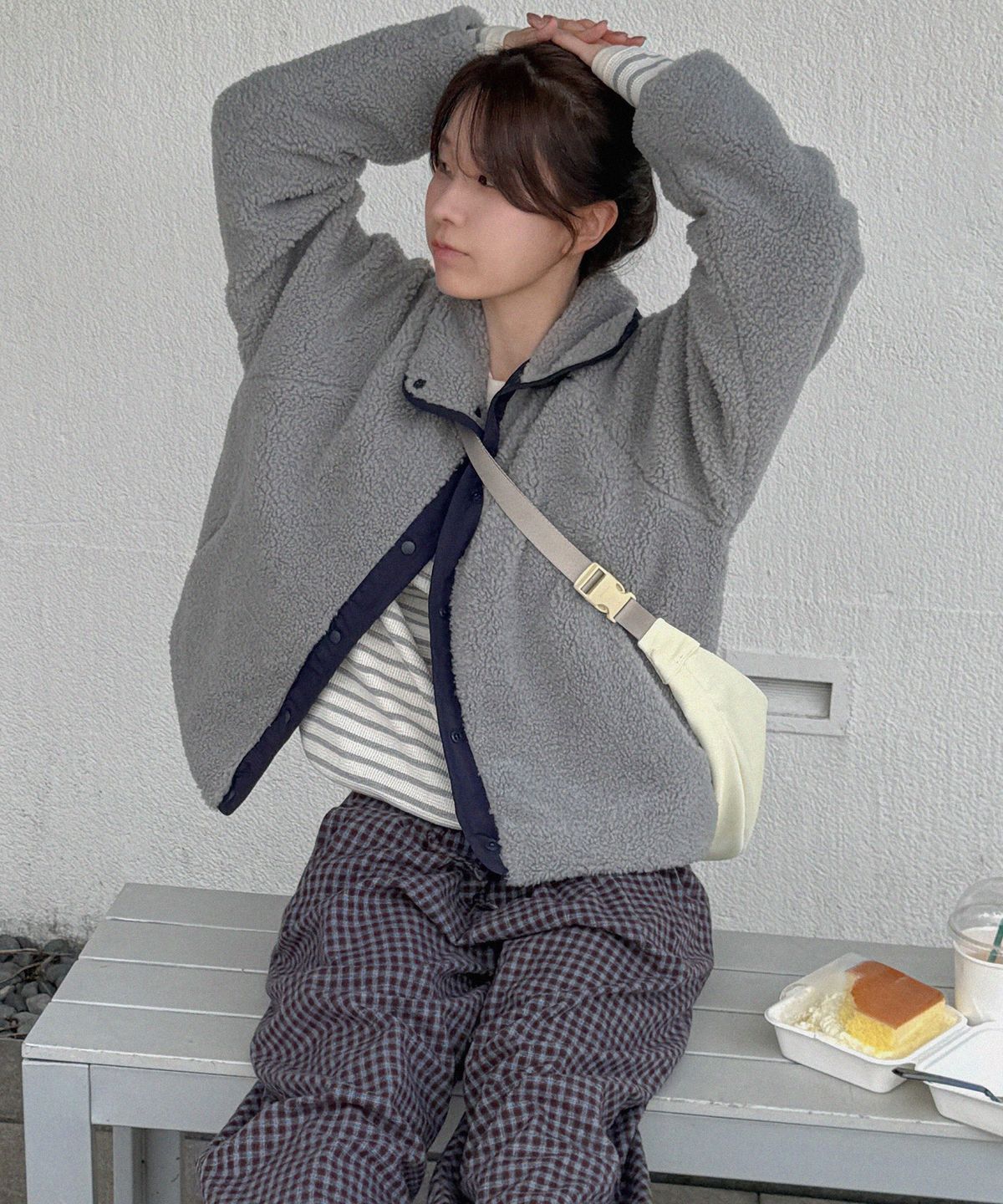 드로우핏 우먼(DRAWFIT WOMEN) [드로우핏우먼 X 알로하]리버시블 다우니 플리스 자켓 [BROWN]