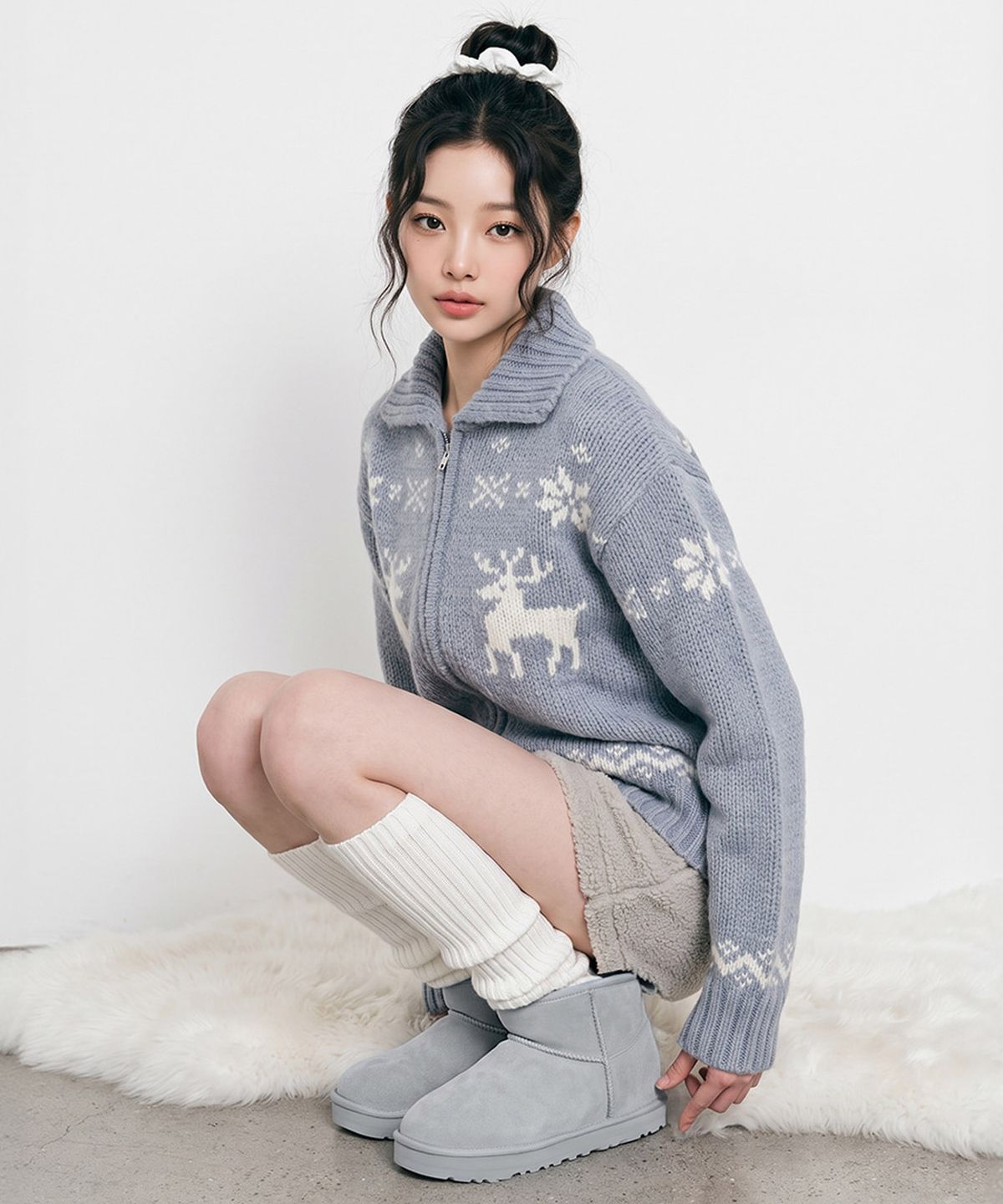 착한구두(CHAAKAN) (+7cm) 풀문 키높이 퍼안감 방한 부츠 WTSDR4i006