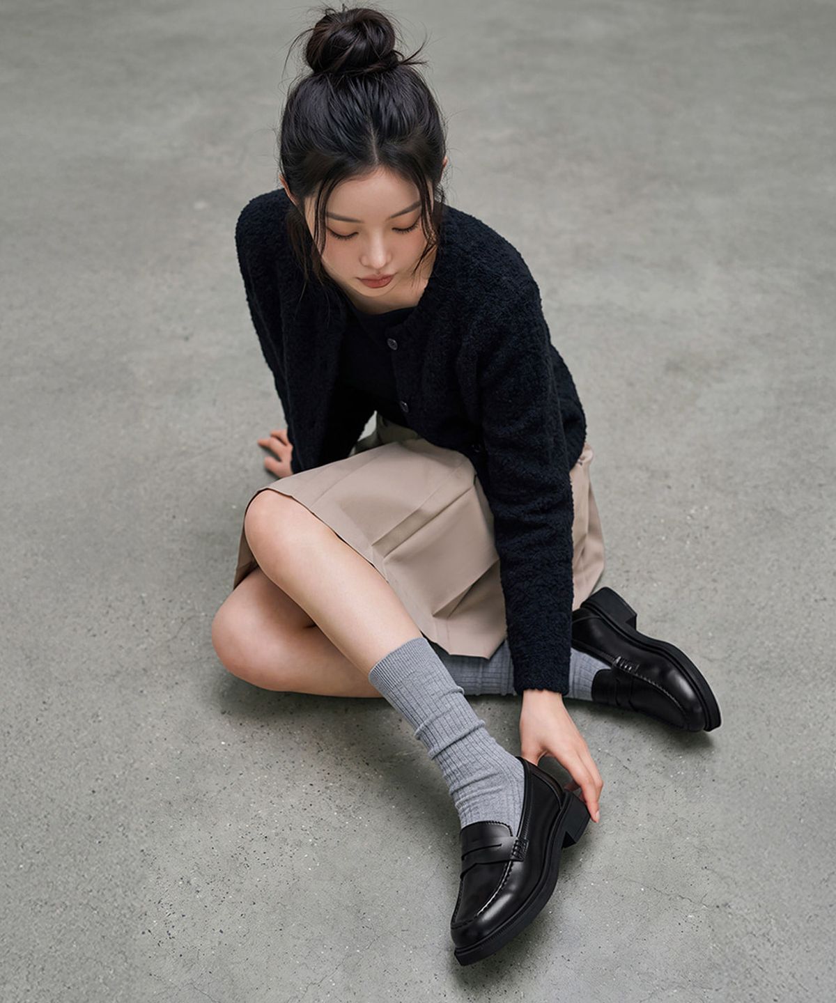 착한구두(CHAAKAN) (+5.5cm) 체시 키높이 비율 보정 페니로퍼 LFLTR3i001