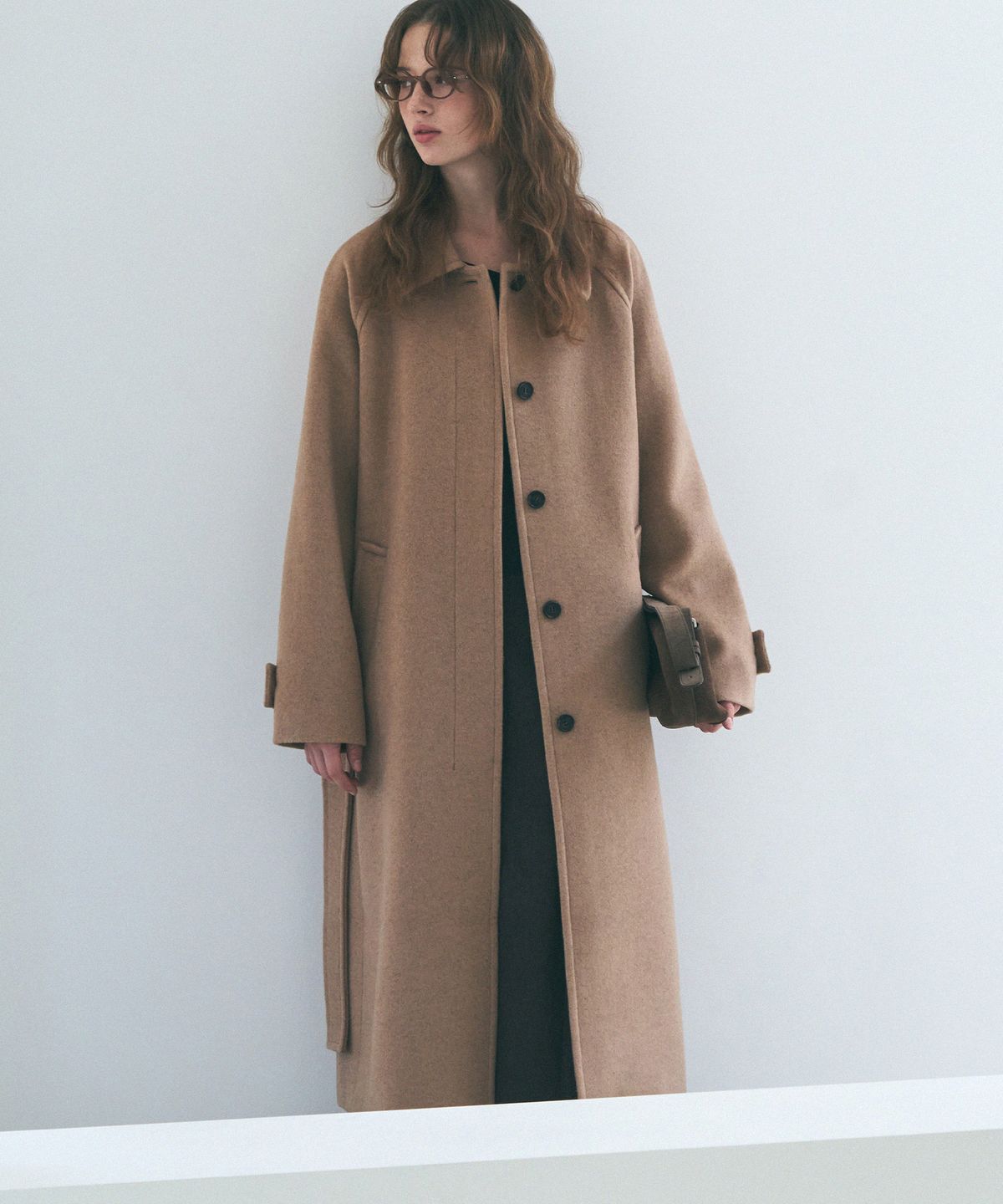 드로우핏 우먼(DRAWFIT WOMEN) 소프트 캐시미어 벨티드 발마칸 롱 코트 [BEIGE]