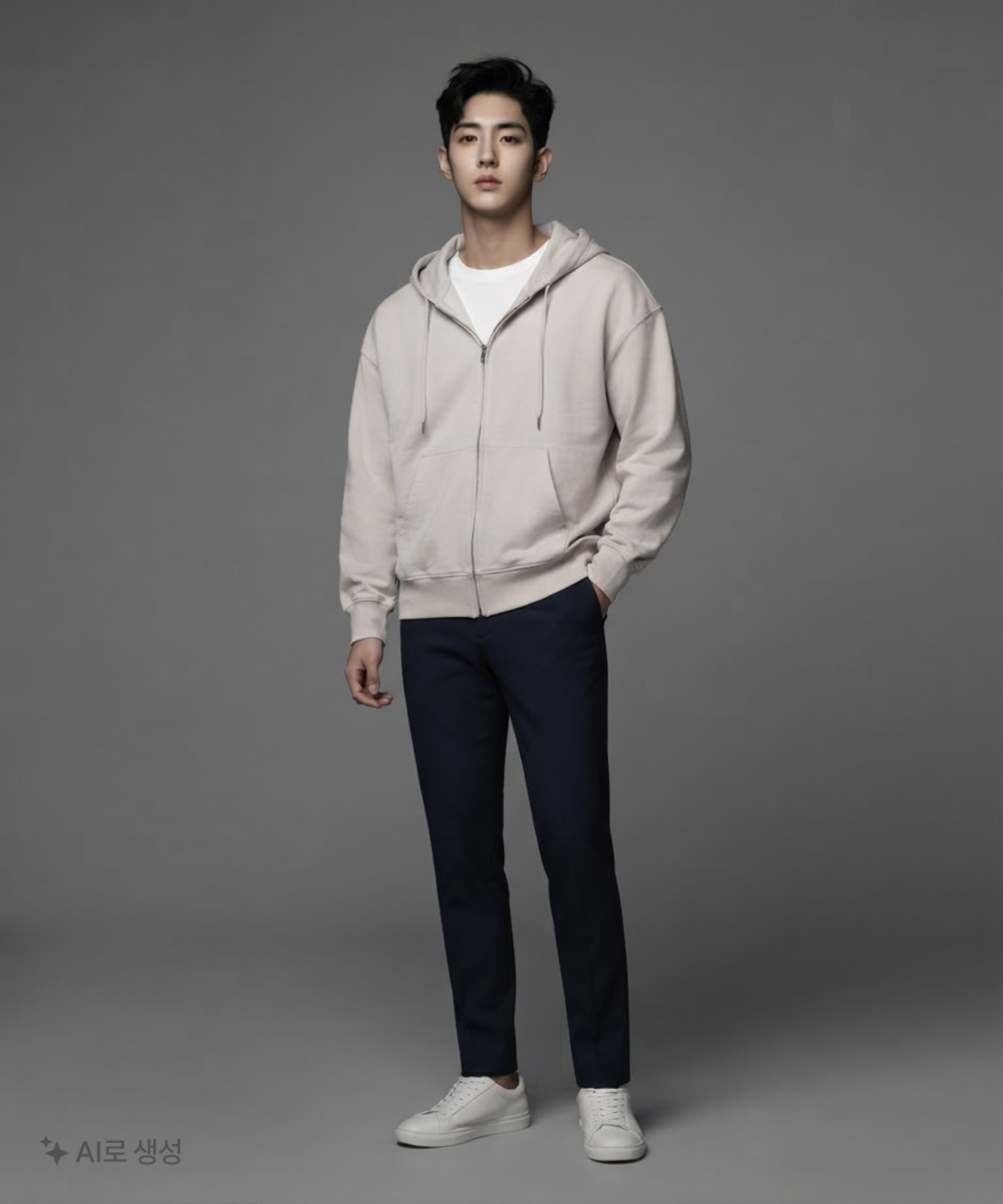 무신사 스탠다드(MUSINSA STANDARD) 루즈 벌룬 후디드 스웨트 집업 M