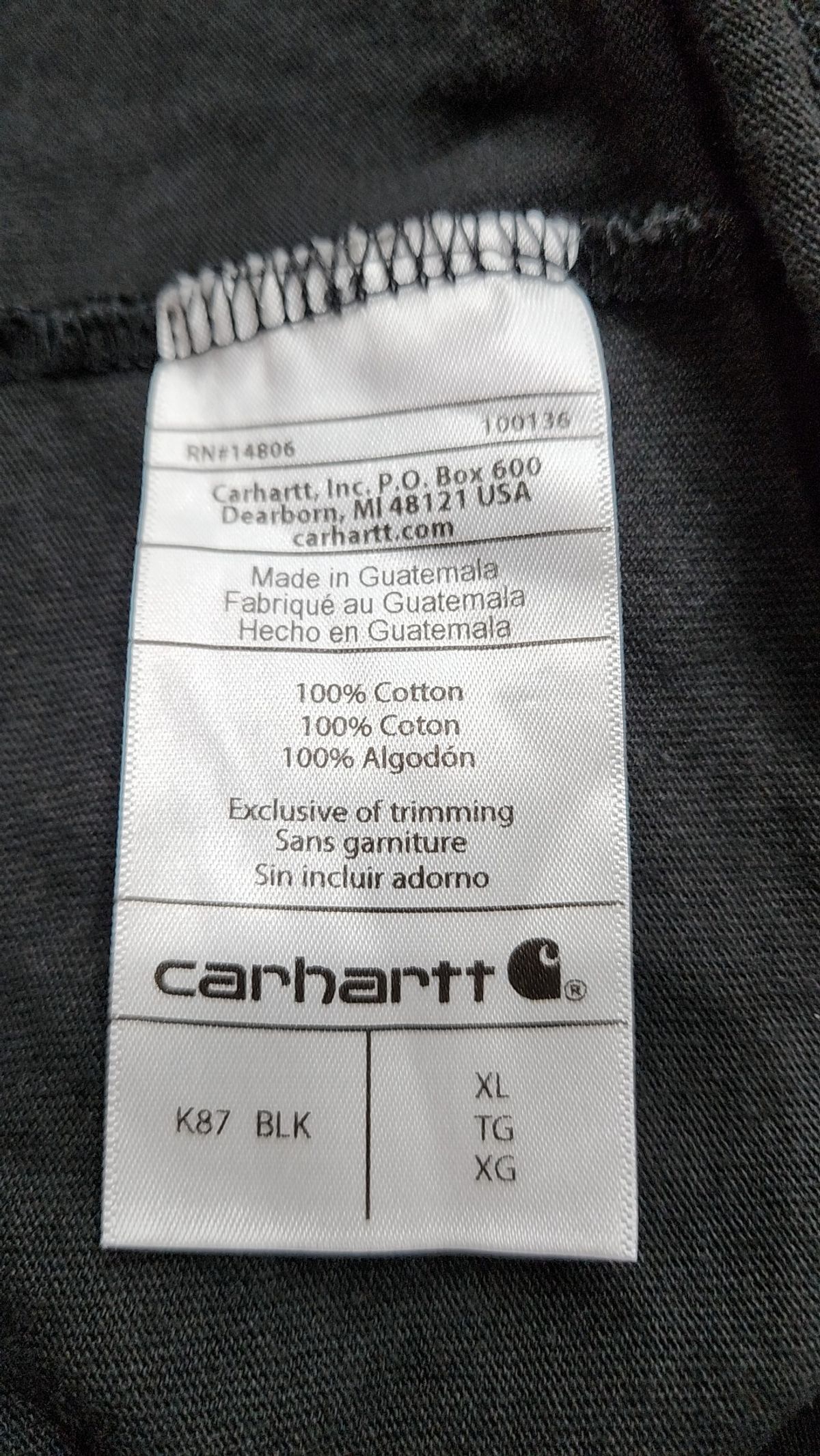 칼하트(CARHARTT) K87 반팔티 XL