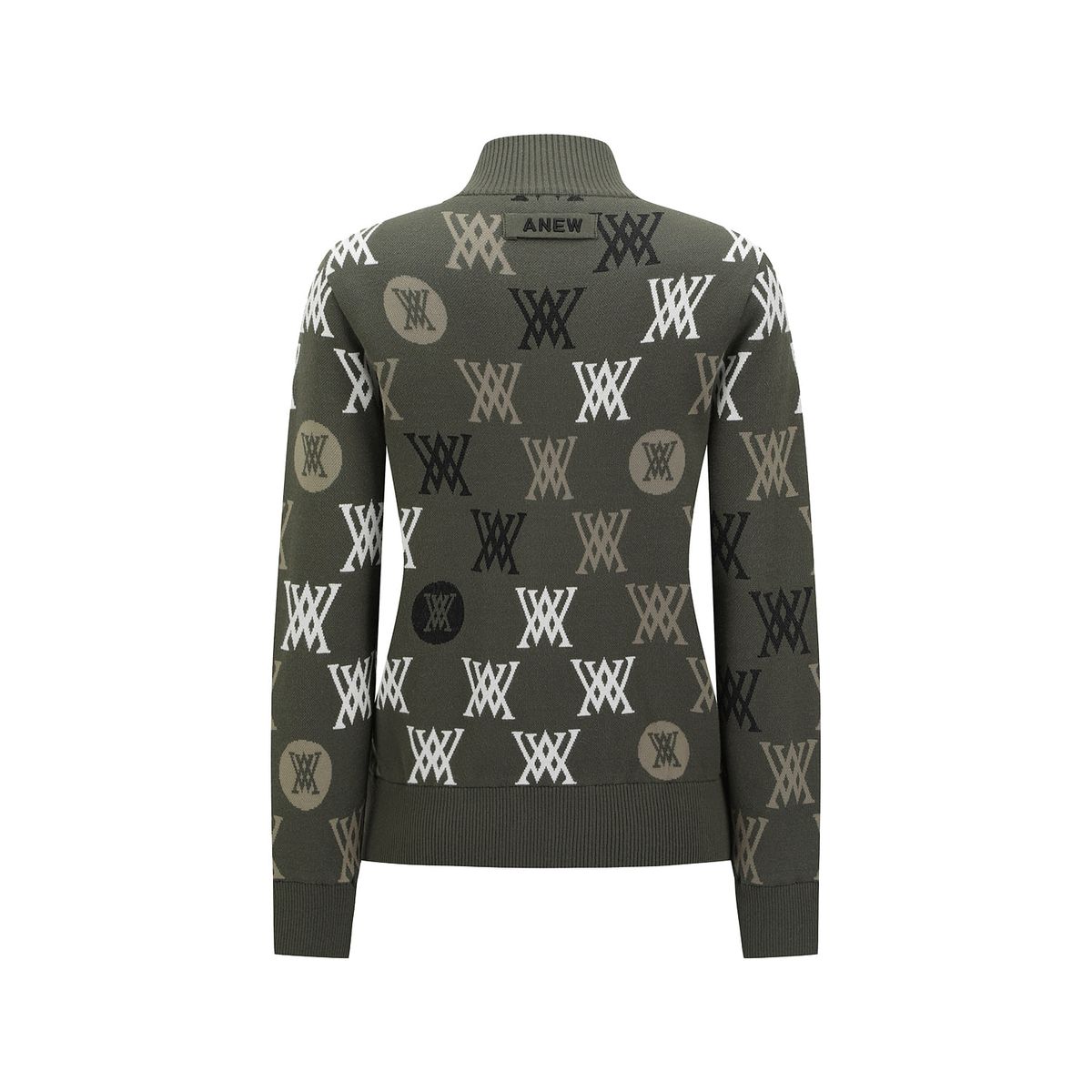 어뉴골프(ANEW GOLF) WOMEN COLOR LOGO PATTERN SWEATER CARDIGAN_DK