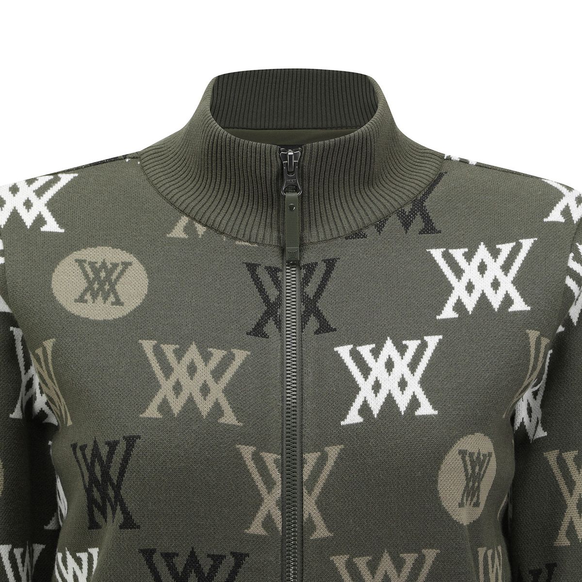 어뉴골프(ANEW GOLF) WOMEN COLOR LOGO PATTERN SWEATER CARDIGAN_DK