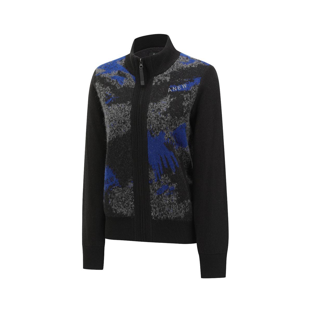 어뉴골프(ANEW GOLF) WOMEN WI BRUSHSTROKE WINDPROOF KNIT CARDIGAN_BL