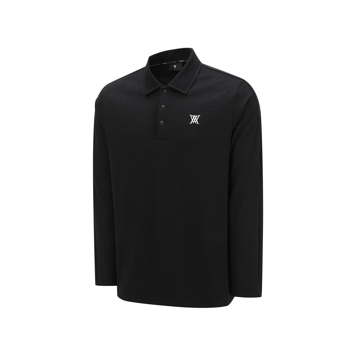 어뉴골프(ANEW GOLF) MEN LOGO JACQUARD T-SHIRT_BK