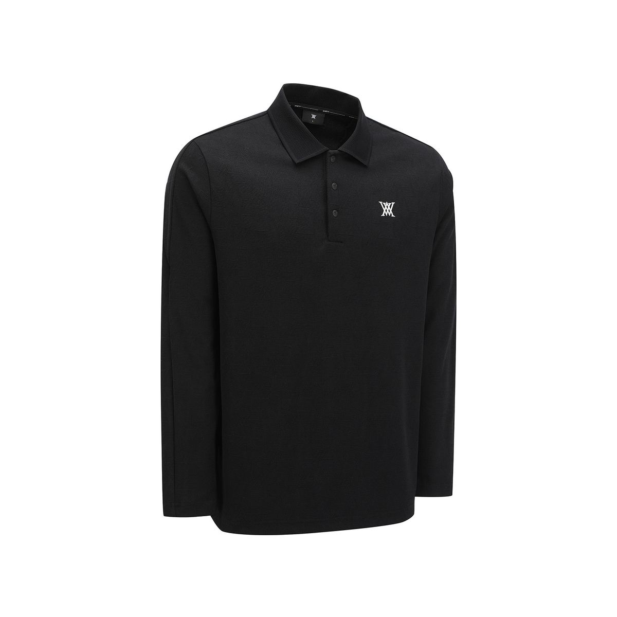어뉴골프(ANEW GOLF) MEN LOGO JACQUARD T-SHIRT_BK