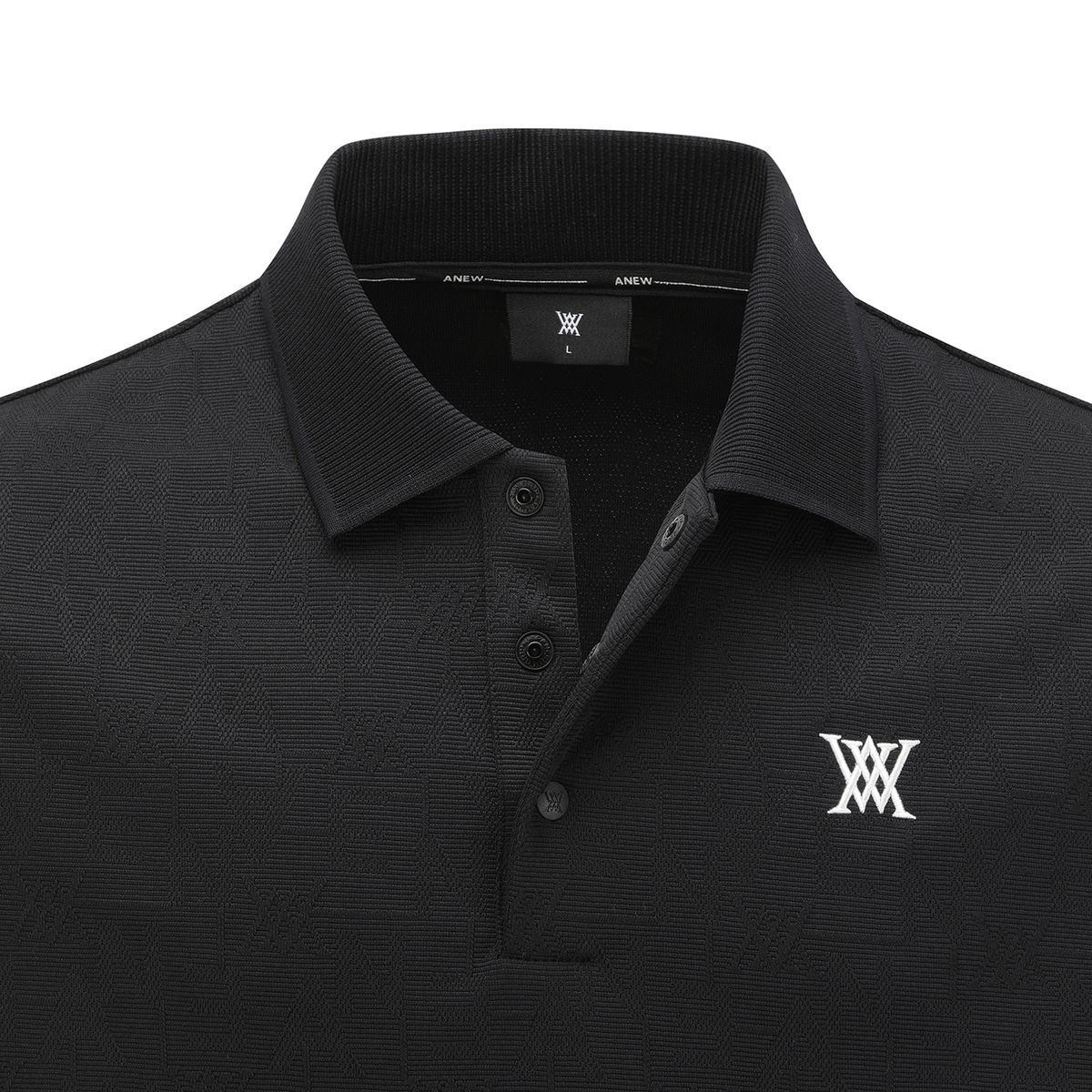 어뉴골프(ANEW GOLF) MEN LOGO JACQUARD T-SHIRT_BK