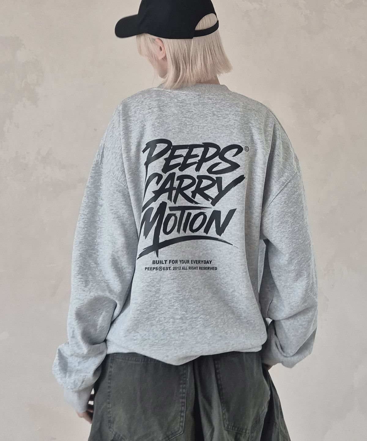 핍스(PEEPS) Carry Motion Sweatshirt (GREY)