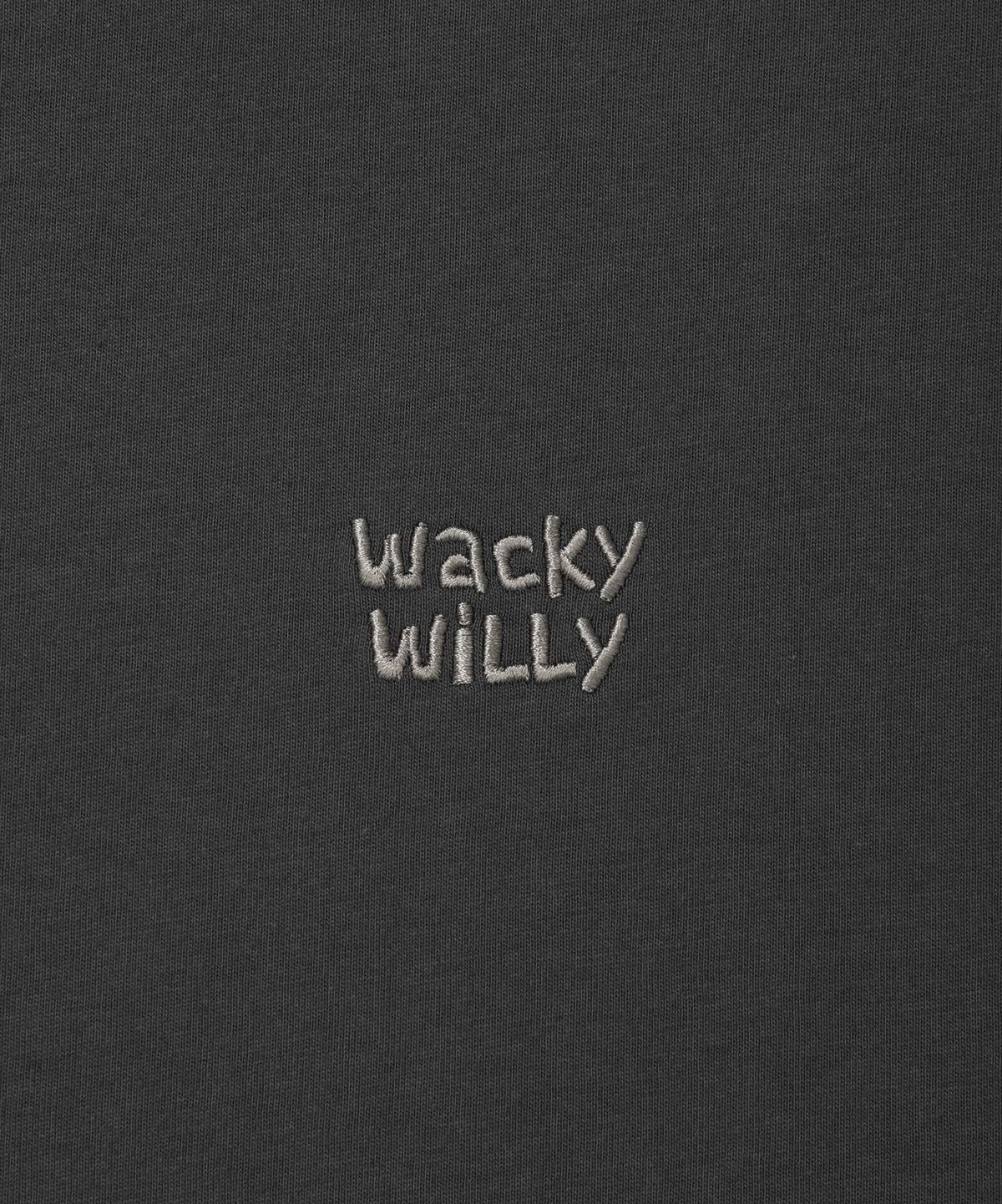 와키윌리(WACKY WILLY) 투톤 립 포인트 반팔 티셔츠 차콜