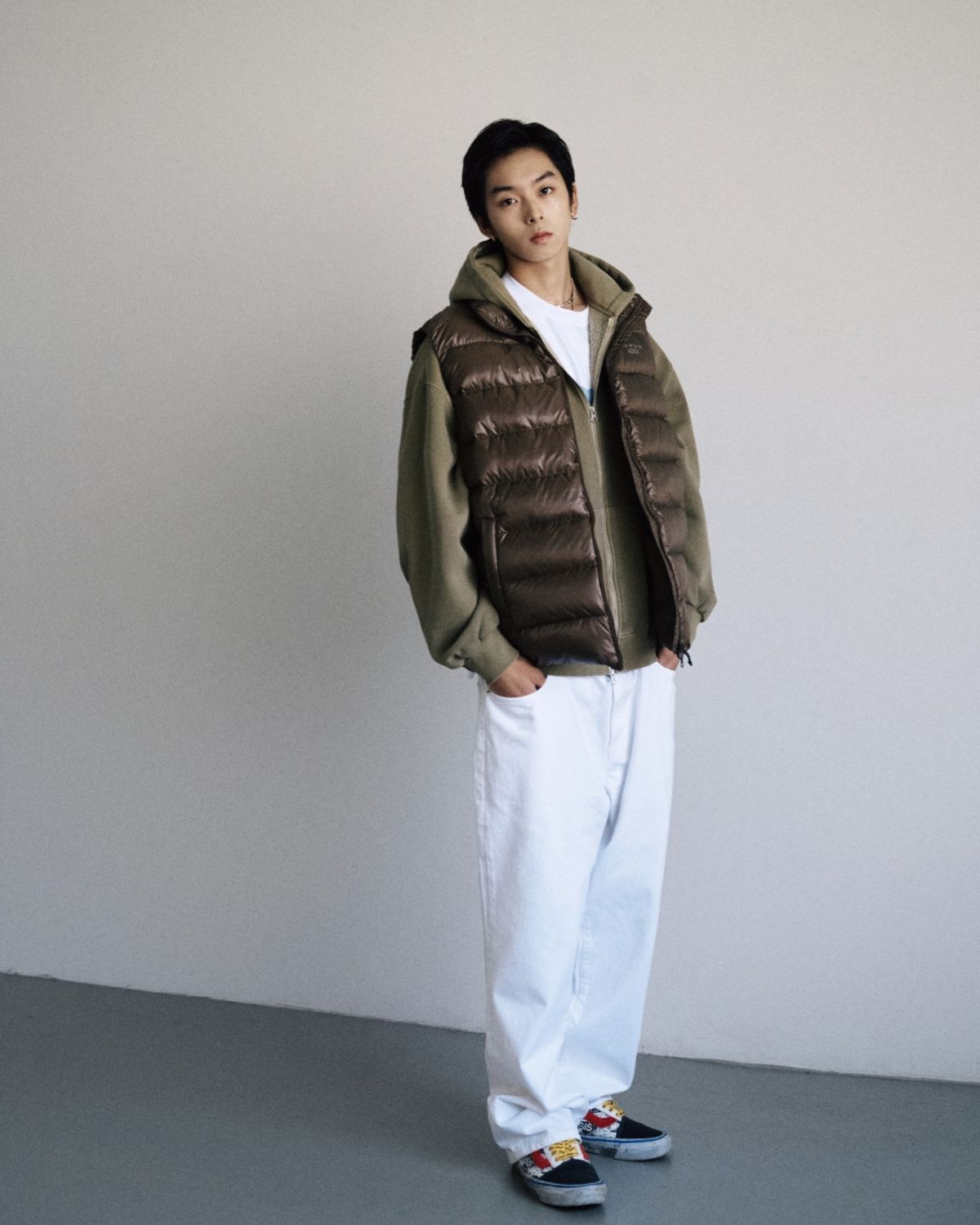아크메드라비(ACME DE LA VIE) PIGMENT FADED BASIC LOGO NAPPING HOODIE ZIP UP