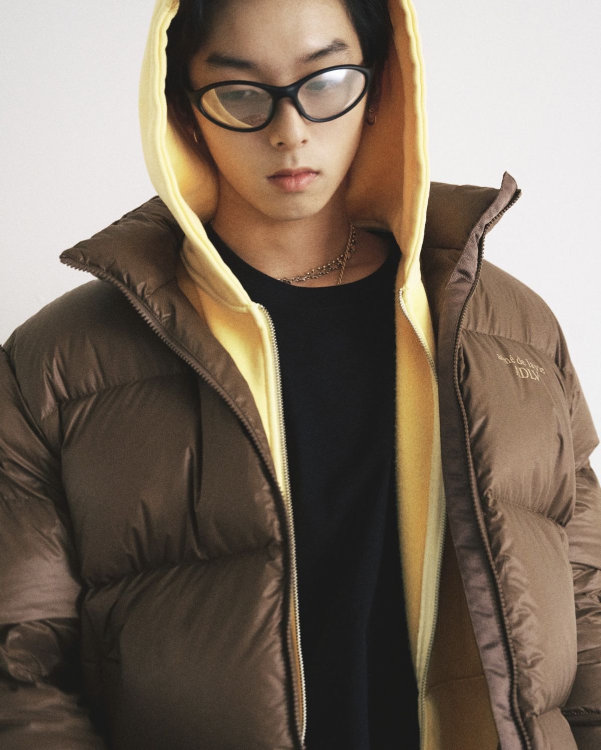 아크메드라비(ACME DE LA VIE) PIGMENT FADED BASIC LOGO NAPPING HOODIE ZIP UP