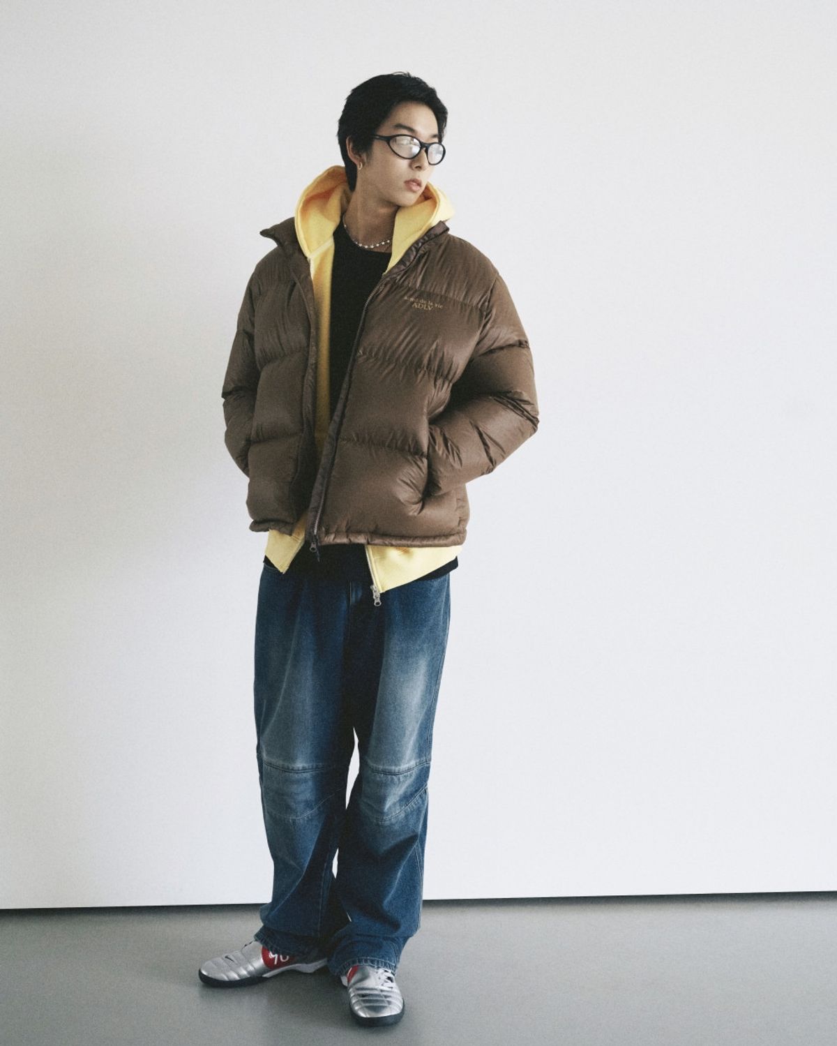 아크메드라비(ACME DE LA VIE) PIGMENT FADED BASIC LOGO NAPPING HOODIE ZIP UP