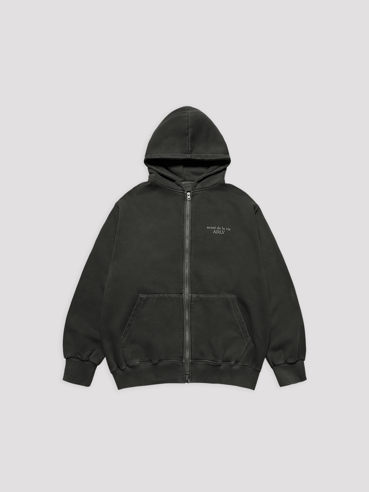 아크메드라비(ACME DE LA VIE) PIGMENT FADED BASIC LOGO NAPPING HOODIE ZIP UP