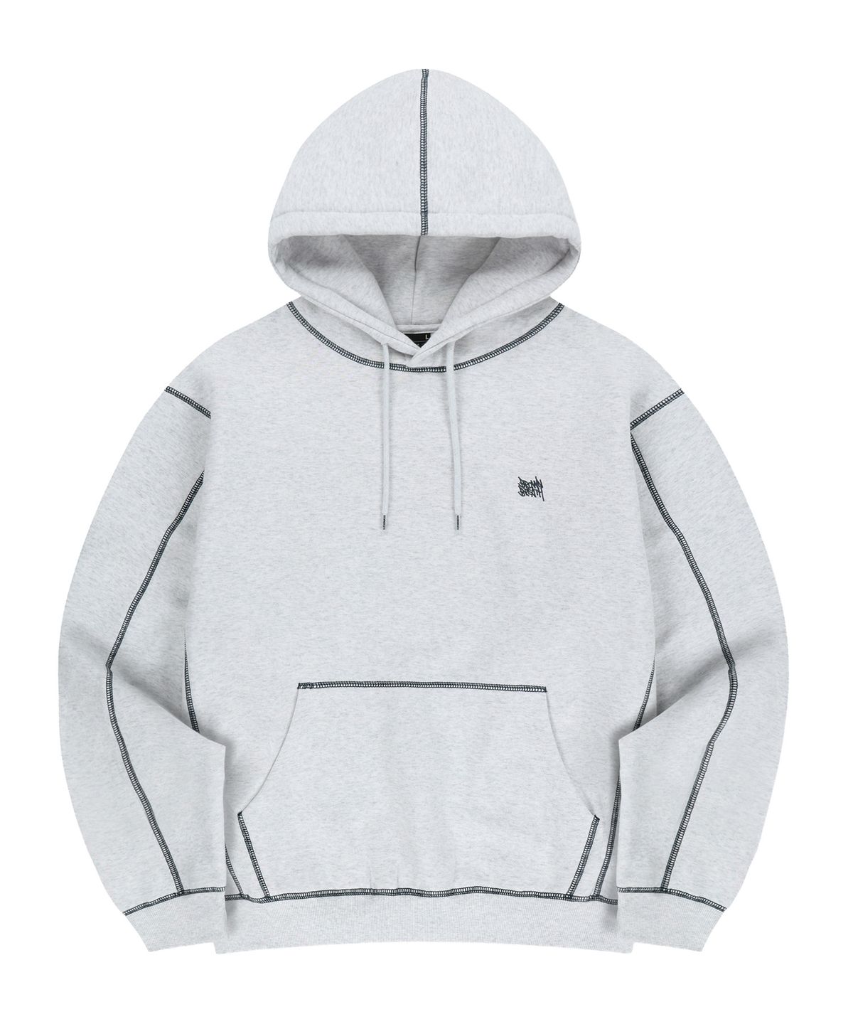 브라운브레스(BROWNBREATH) TAG APPLIQUE HOODIE  (3colors)