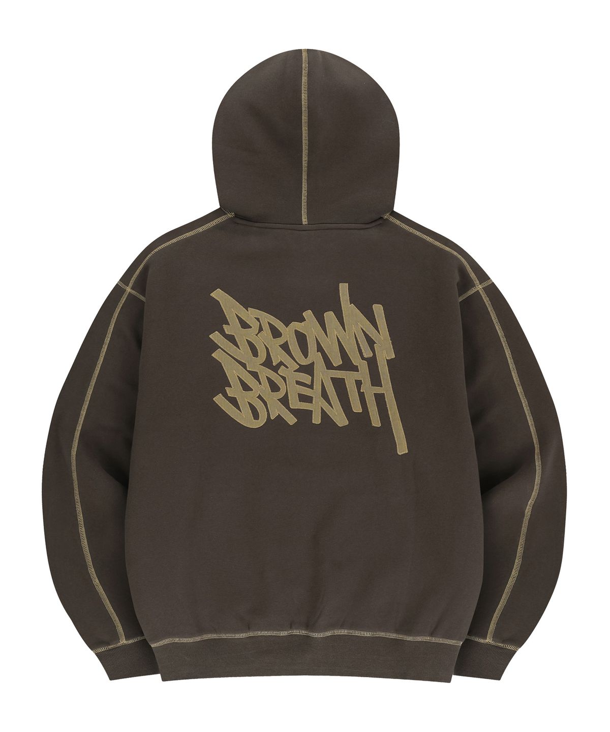 브라운브레스(BROWNBREATH) TAG APPLIQUE HOODIE  (3colors)