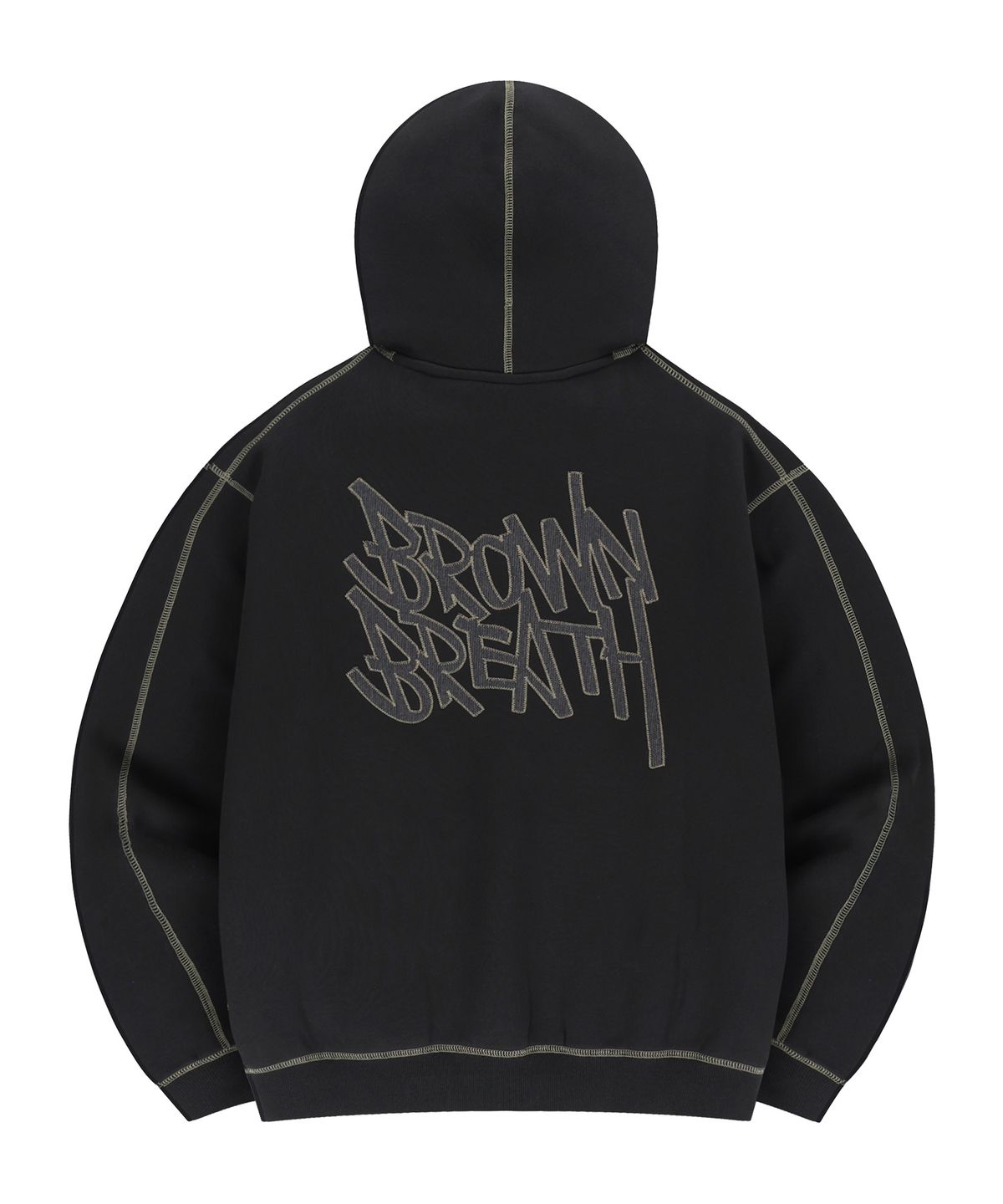 브라운브레스(BROWNBREATH) TAG APPLIQUE HOODIE  (3colors)