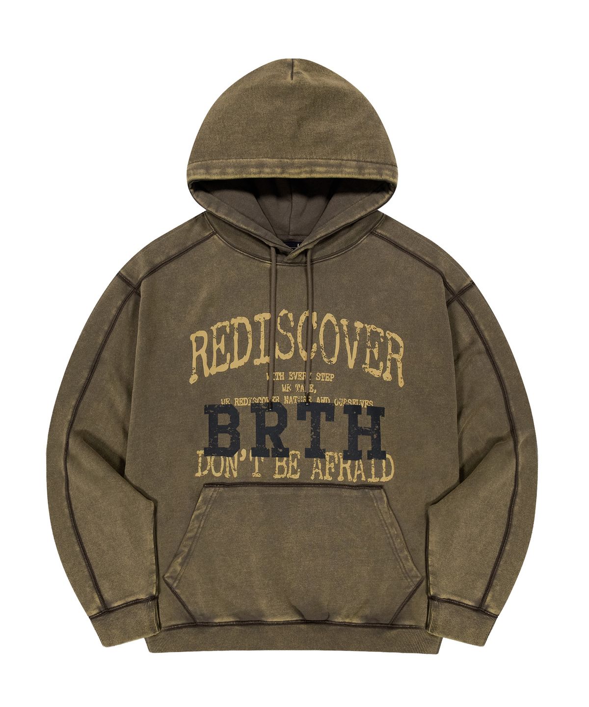 브라운브레스(BROWNBREATH) SULFUR WASHING BB SLOGAN HOODIE