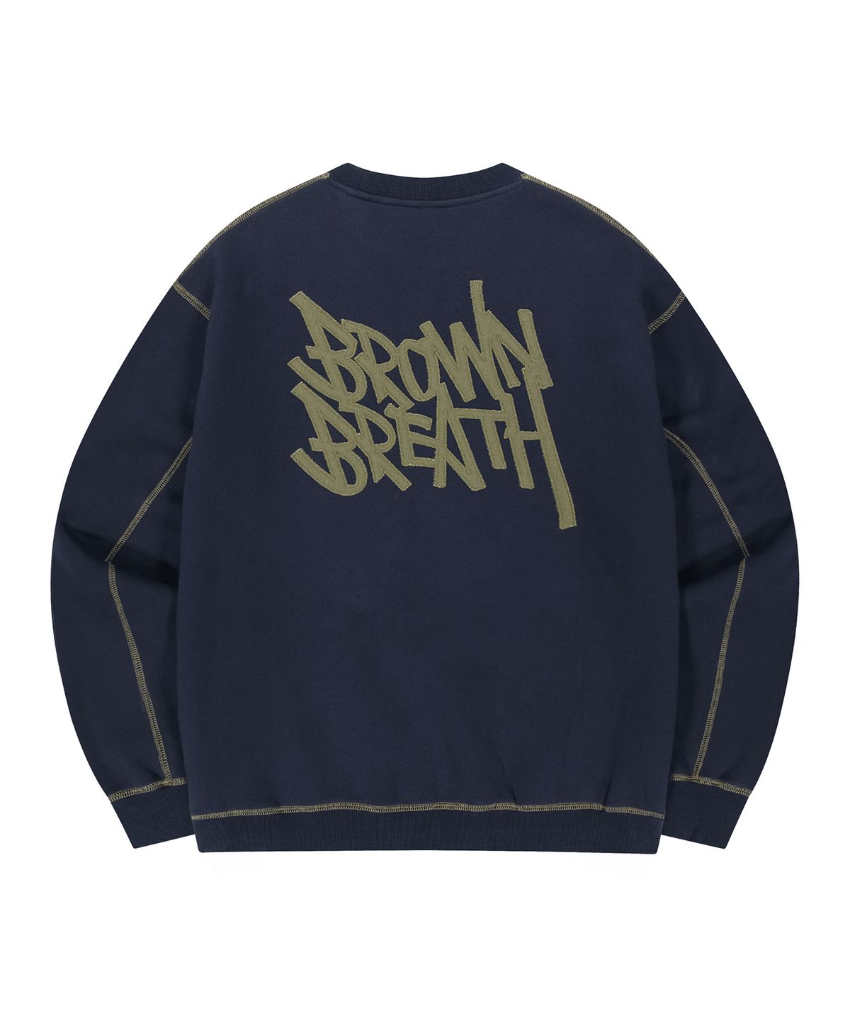브라운브레스(BROWNBREATH) TAG APPLIQUE CREWNECK  (2colors)