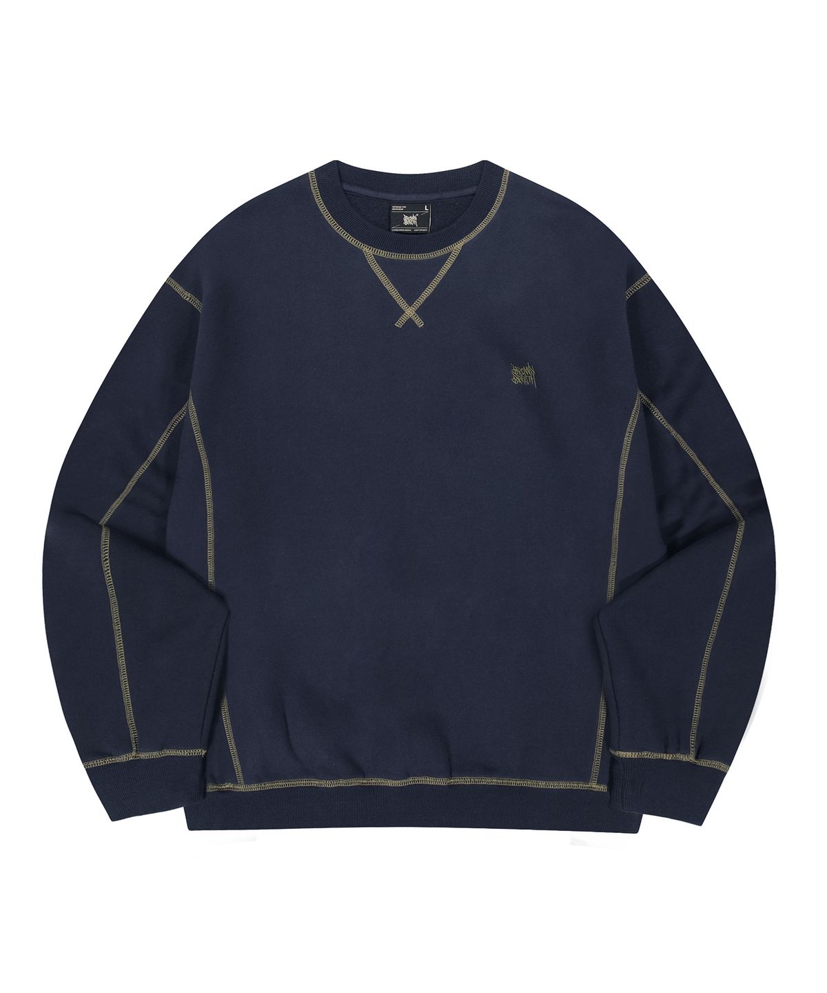 브라운브레스(BROWNBREATH) TAG APPLIQUE CREWNECK  (2colors)