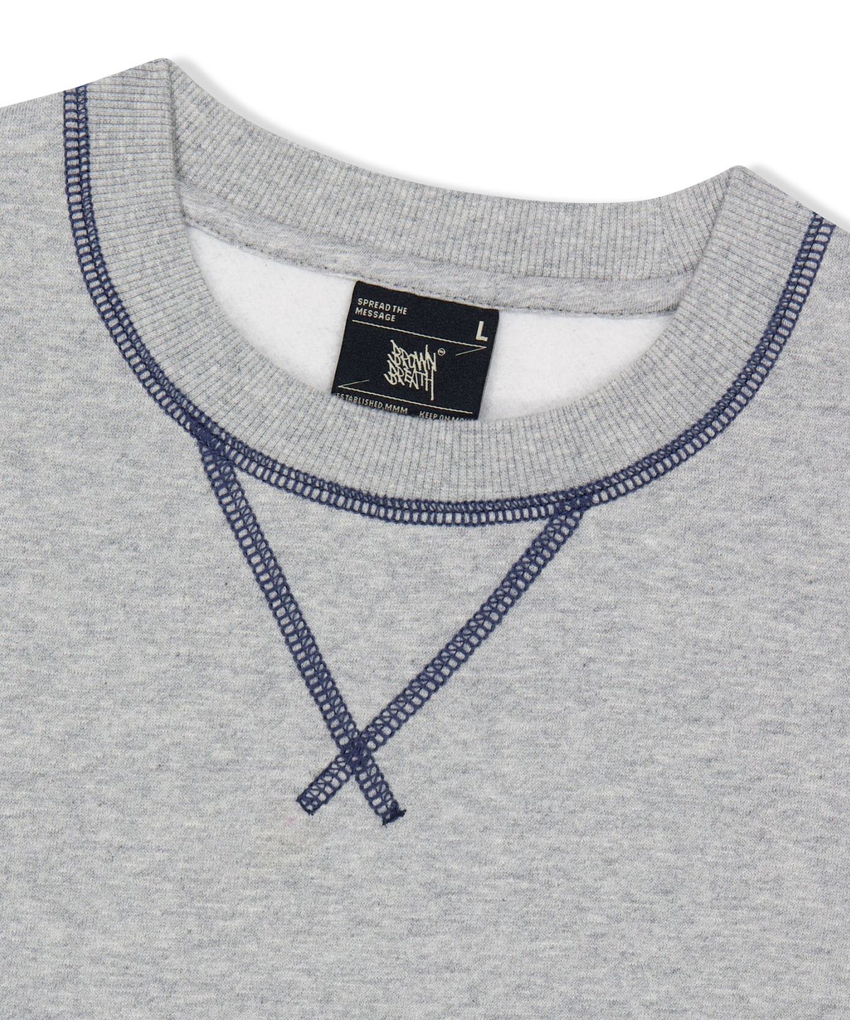 브라운브레스(BROWNBREATH) TAG APPLIQUE CREWNECK  (2colors)