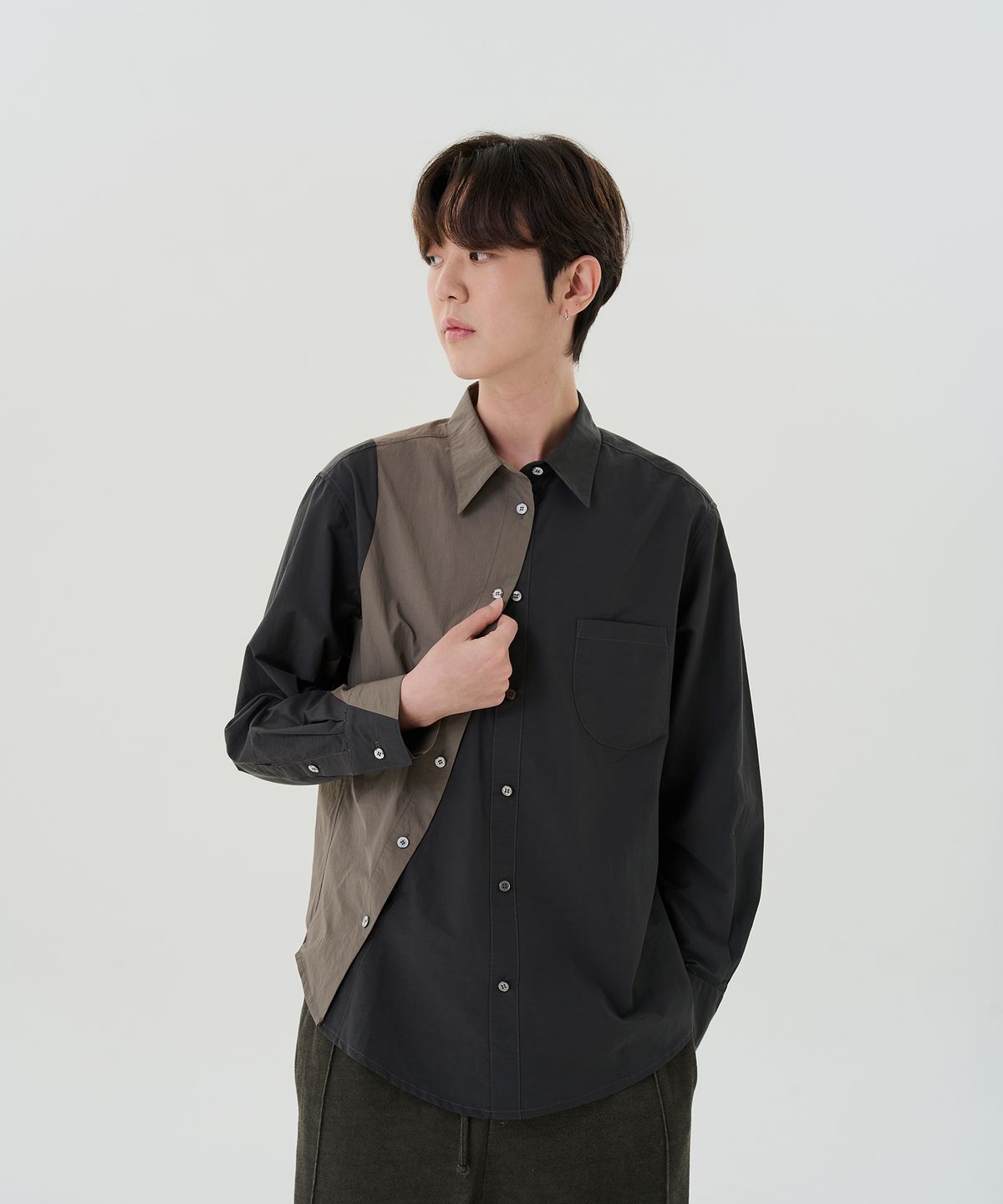 와이쏘씨리얼즈(WHYSOCEREALZ) Erroneous Dress Shirt (mocha)