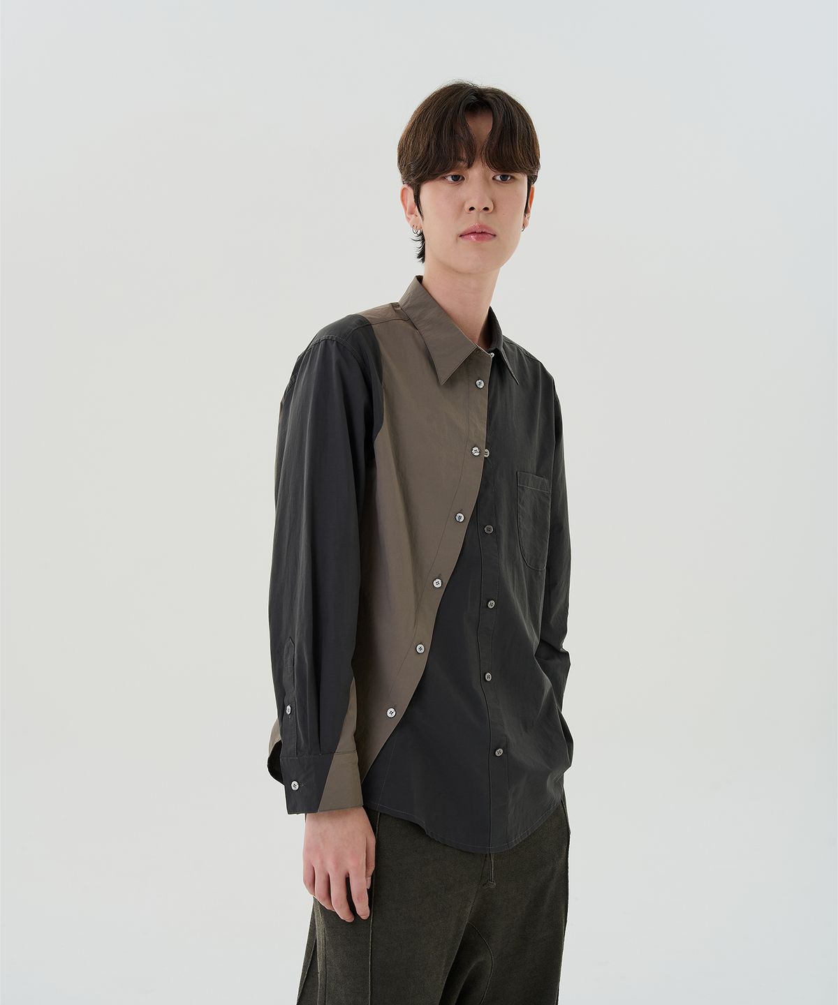 와이쏘씨리얼즈(WHYSOCEREALZ) Erroneous Dress Shirt (mocha)