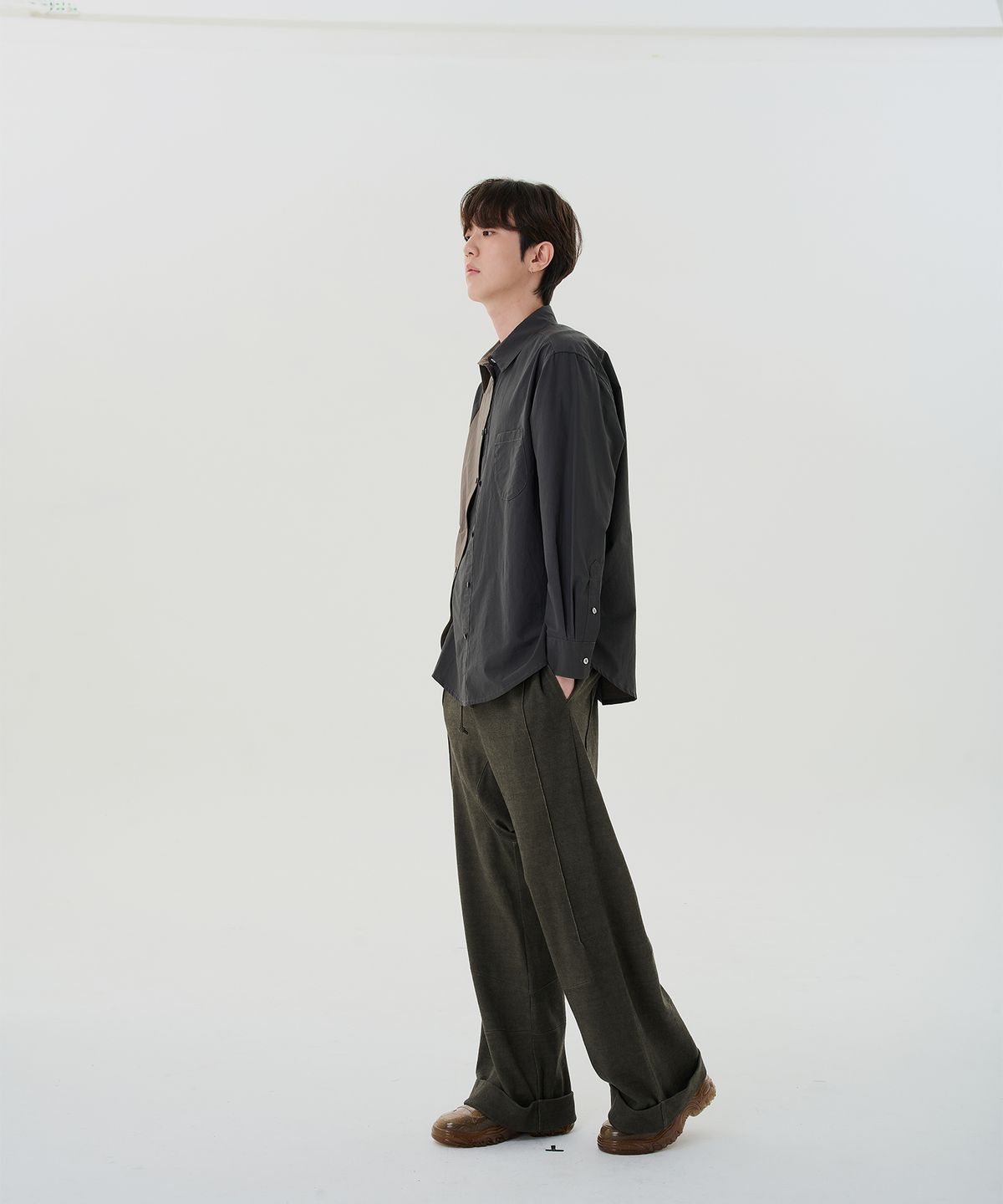 와이쏘씨리얼즈(WHYSOCEREALZ) Erroneous Dress Shirt (mocha)
