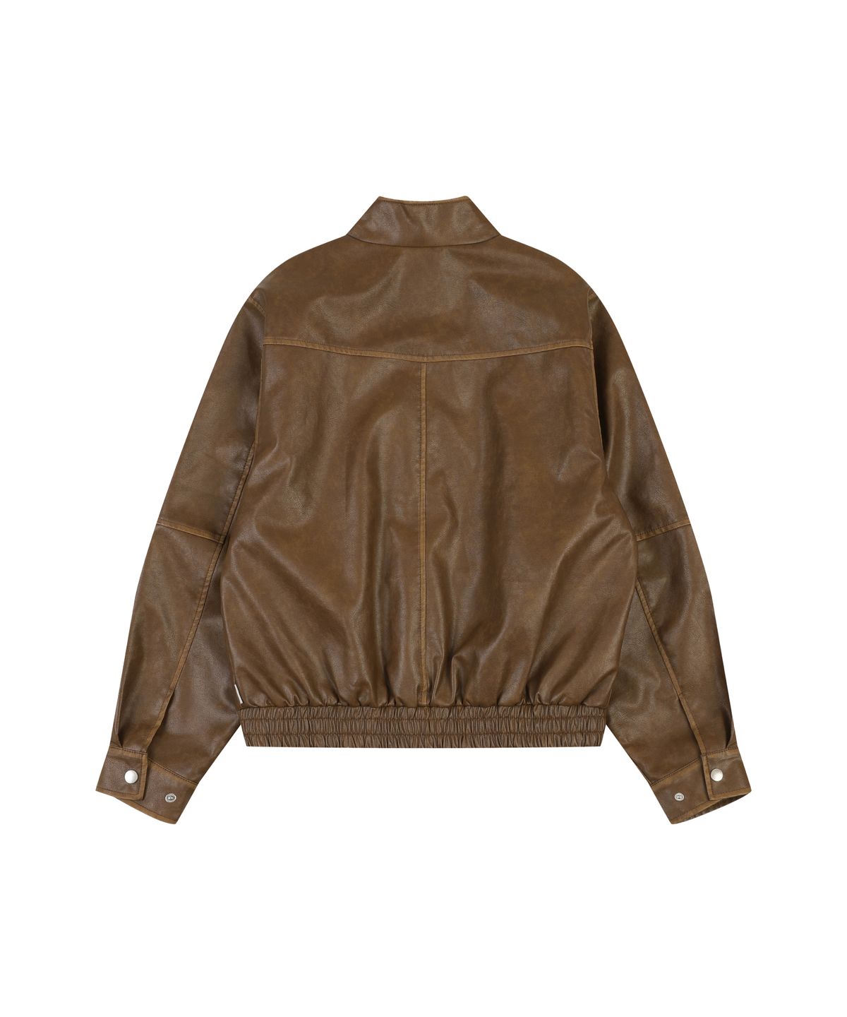 오디너리 홀리데이(ORDINARY HOLIDAY) HIGH NECK LEATHER JUMPER [BROWN]