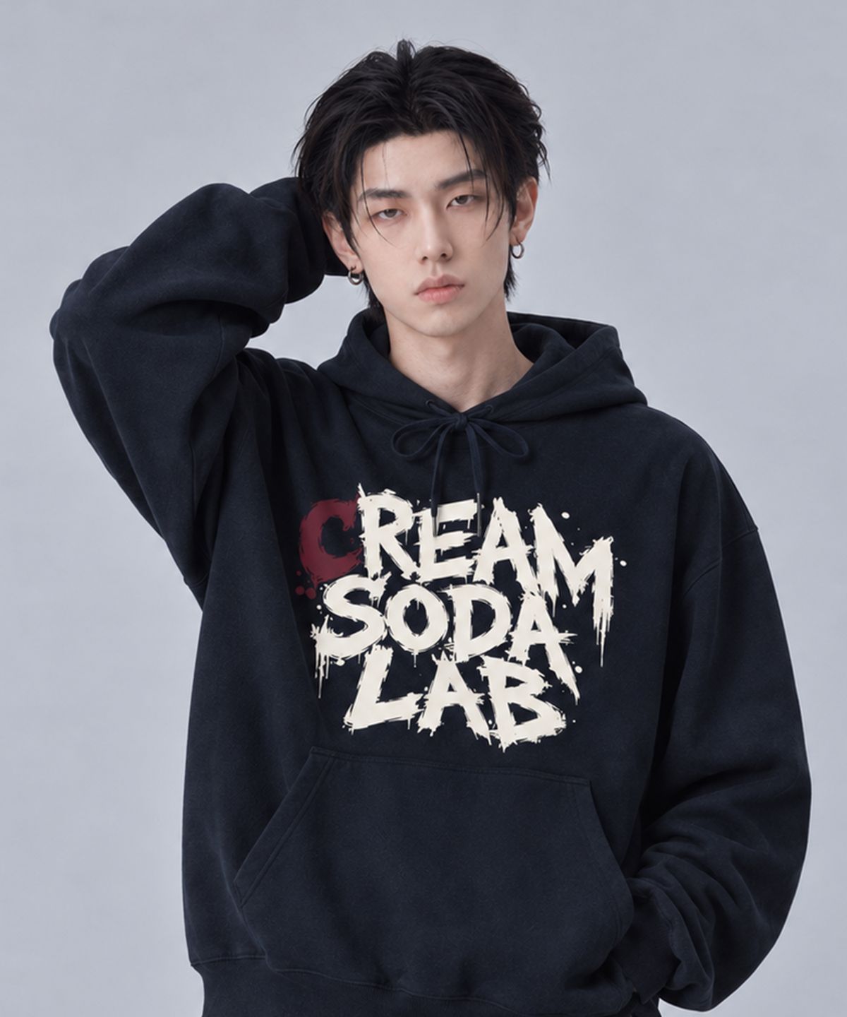 크림소다랩(CREAM SODA LAB) 잉크 스플래시 후드