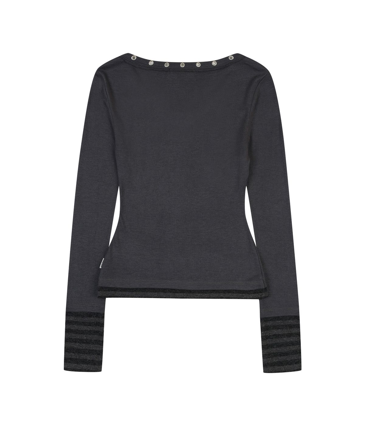 오디너리 홀리데이(ORDINARY HOLIDAY) STUD V NECK PULLOVER [CHARCOAL]