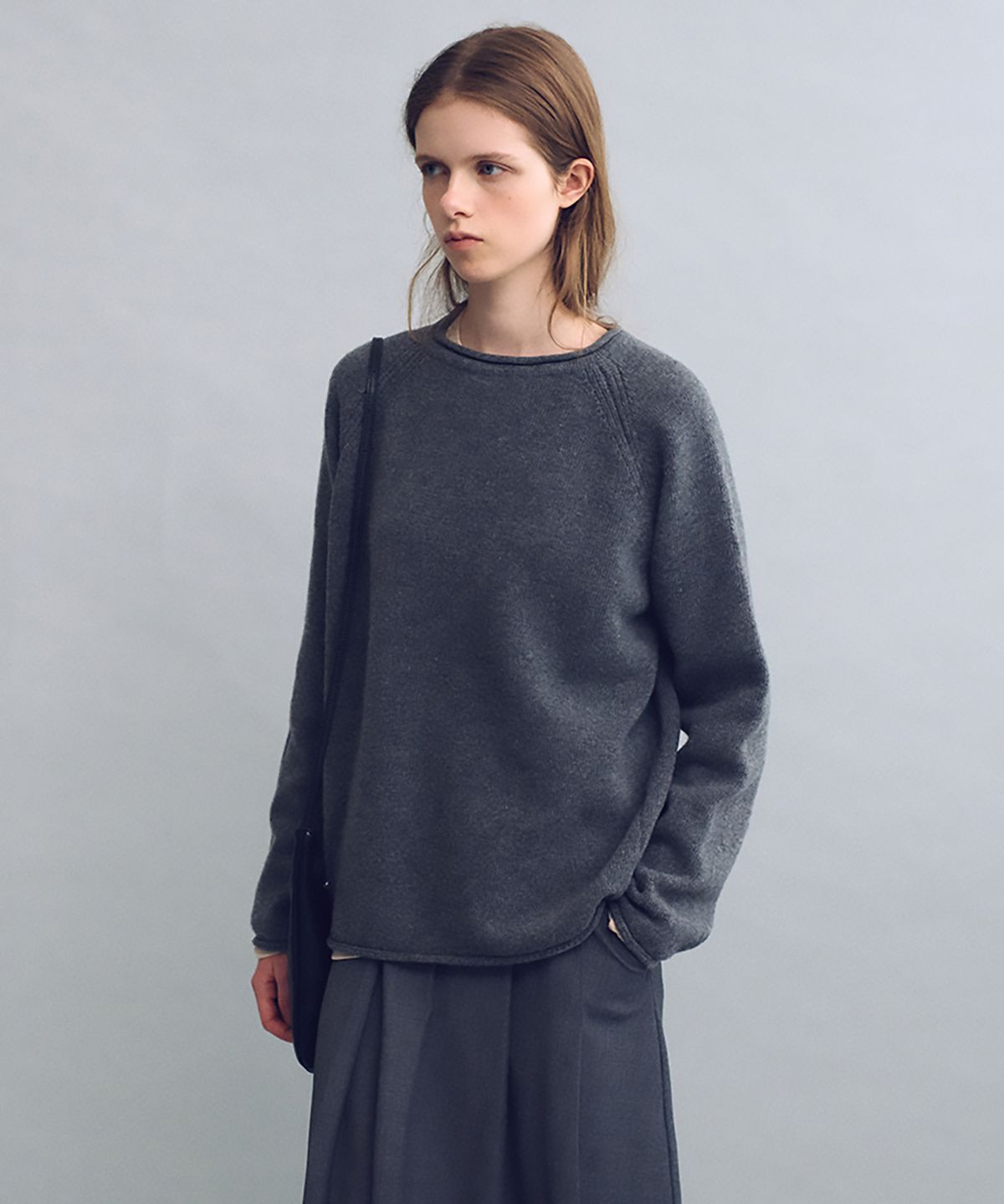아우브아워(AUBOUR) bias herring knit (grey)