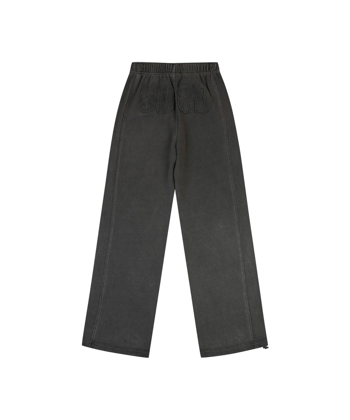 오디너리 홀리데이(ORDINARY HOLIDAY) APPLIQUE PIGMENT WIDE SWEAT PANTS [CHARCOAL]