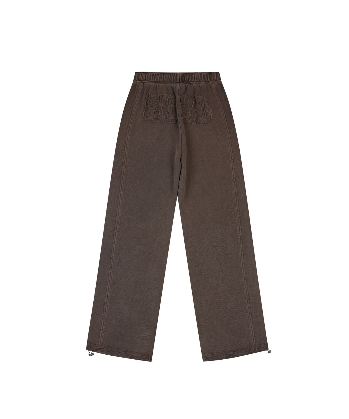 오디너리 홀리데이(ORDINARY HOLIDAY) APPLIQUE PIGMENT WIDE SWEAT PANTS [BROWN]