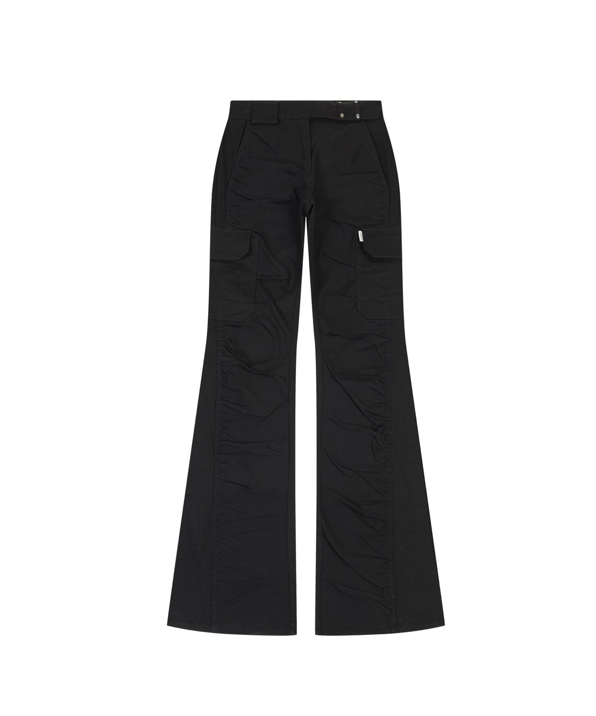 오디너리 홀리데이(ORDINARY HOLIDAY) SHIRRING DETAIL BOOTS CUT PANTS [BLACK]