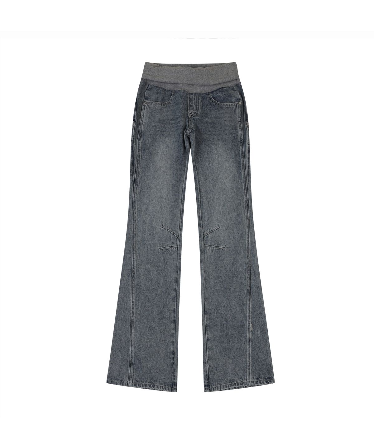오디너리 홀리데이(ORDINARY HOLIDAY) RIBBED WAIST BOOTCUT JEANS [BLUE]