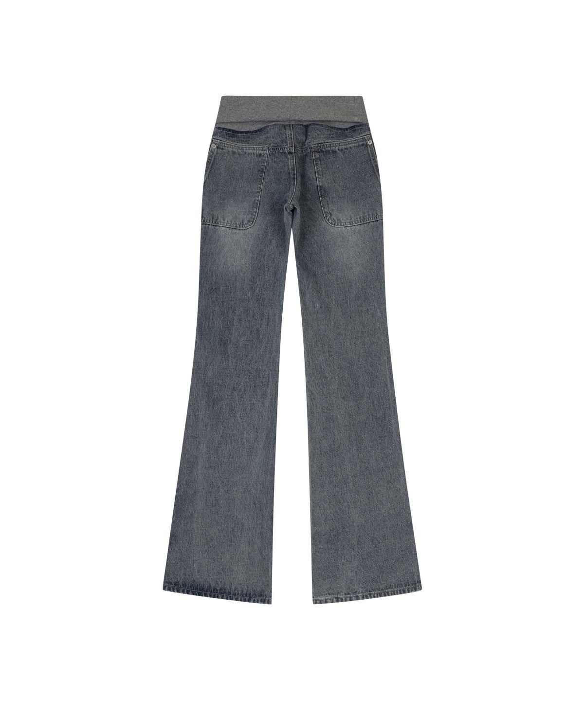 오디너리 홀리데이(ORDINARY HOLIDAY) RIBBED WAIST BOOTCUT JEANS [BLUE]